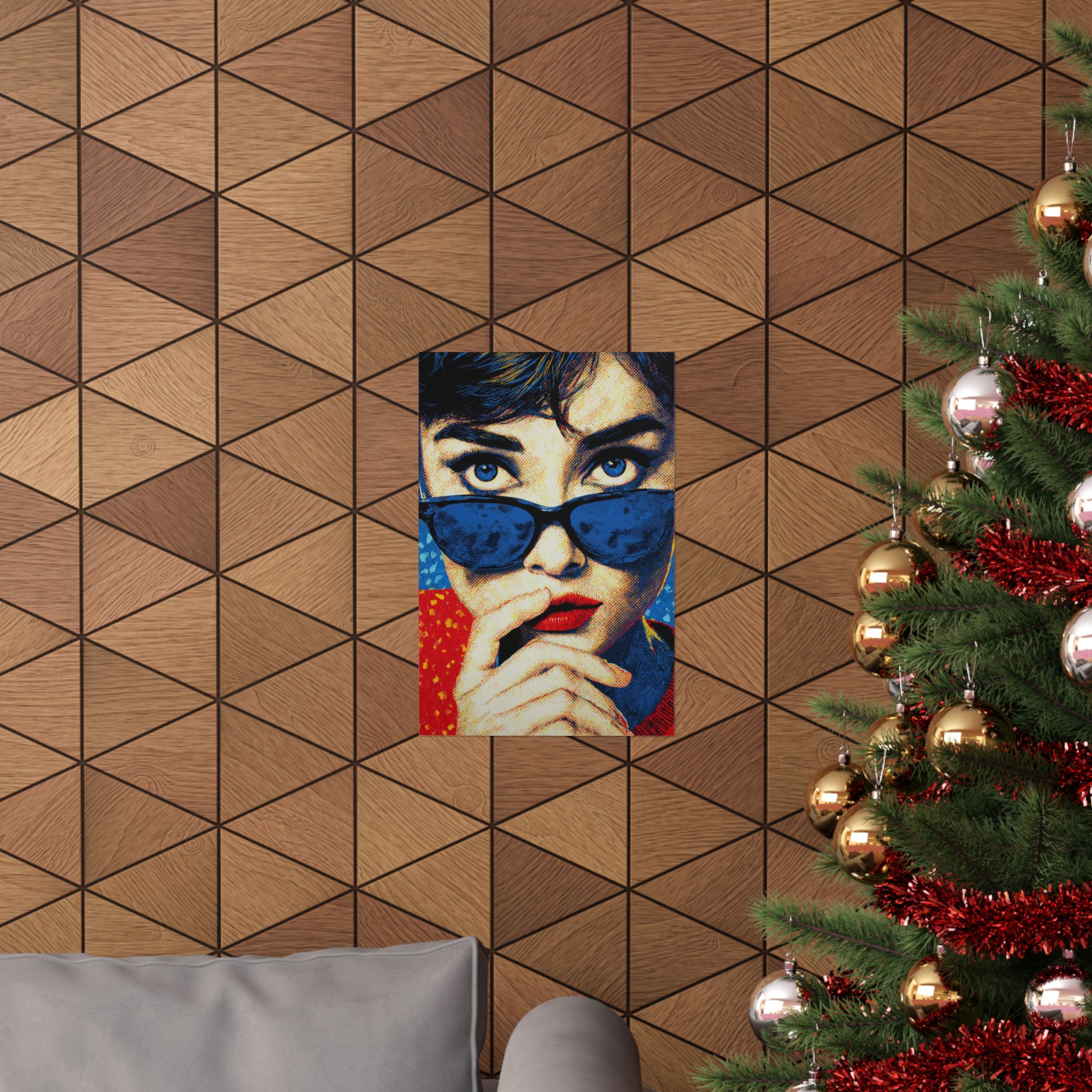 Pop Art Woman Portrait Print | Vintage Retro Blue Red Yellow | Matte Poster Print - Image 16