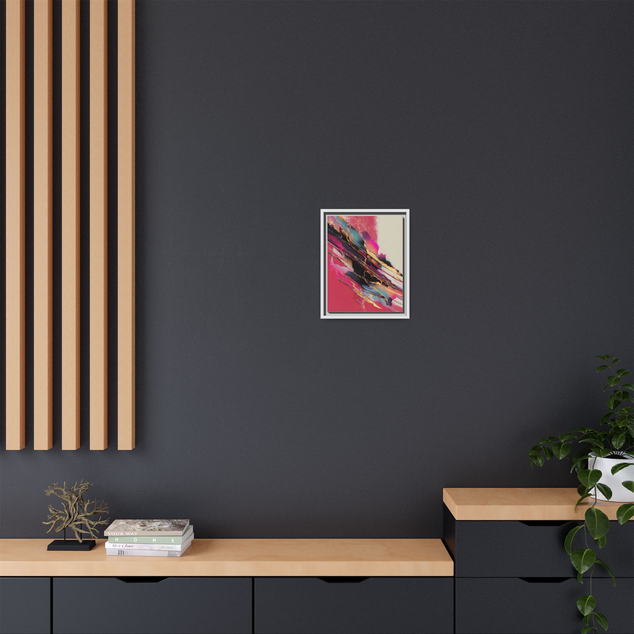 Abstract Art Print | Pink Coral Black Gold Modern Wall Art | Framed Canvas Print - Image 36