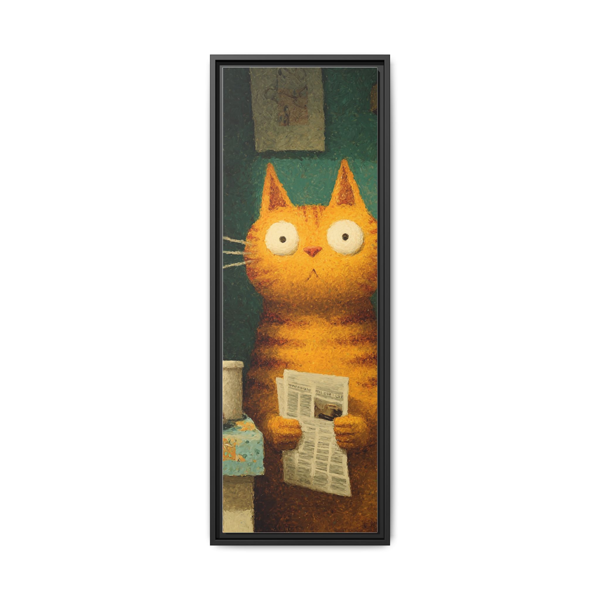 Whimsical Cat Art Print | Colorful Abstract Animals Kids | Framed Canvas Print - Image 5