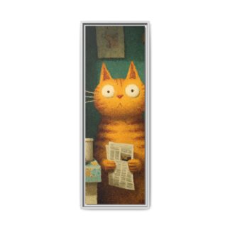 Whimsical Cat Art Print | Colorful Abstract Animals Kids | Framed Canvas Print