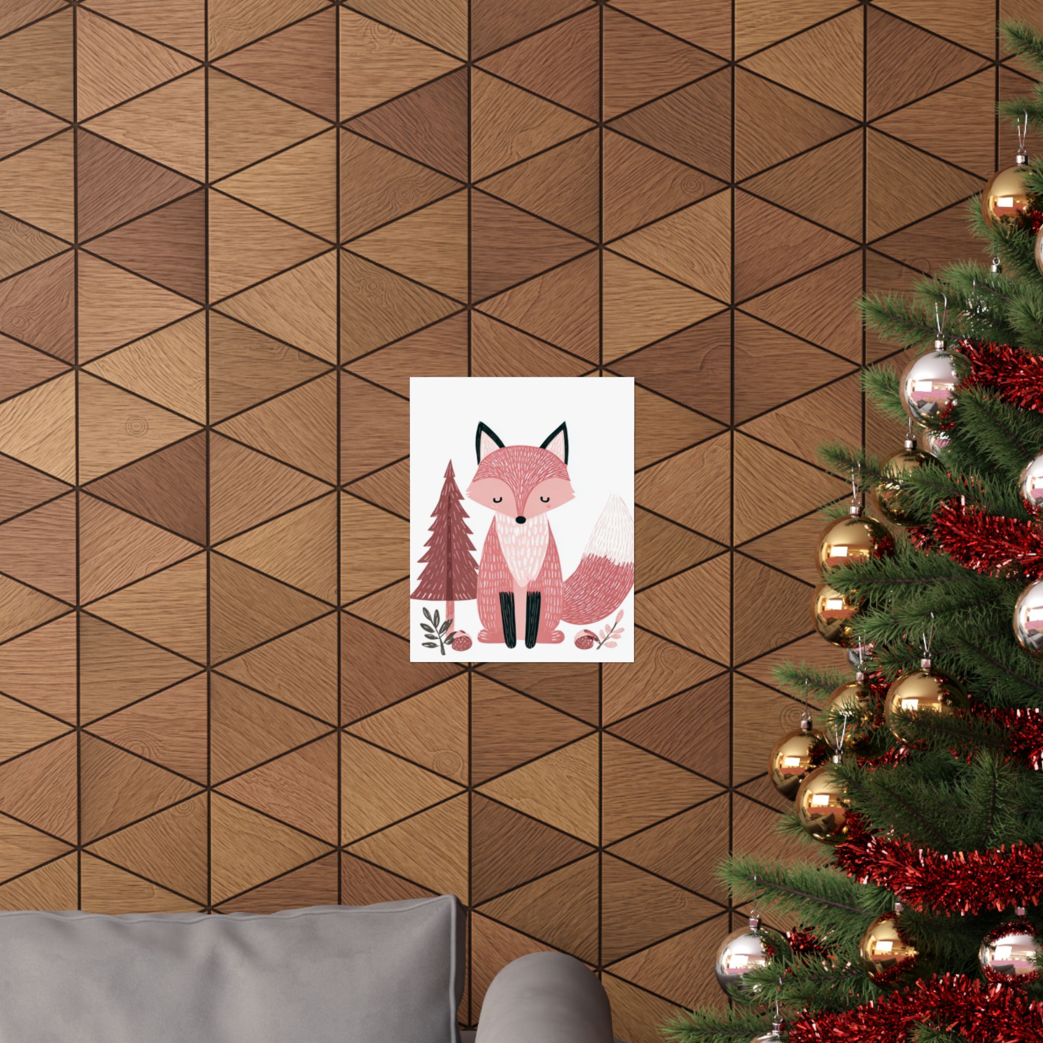 Pink Fox Woodland Nursery Art Print | Whimsical Forest Animal | Matte Poster Print - Image 20