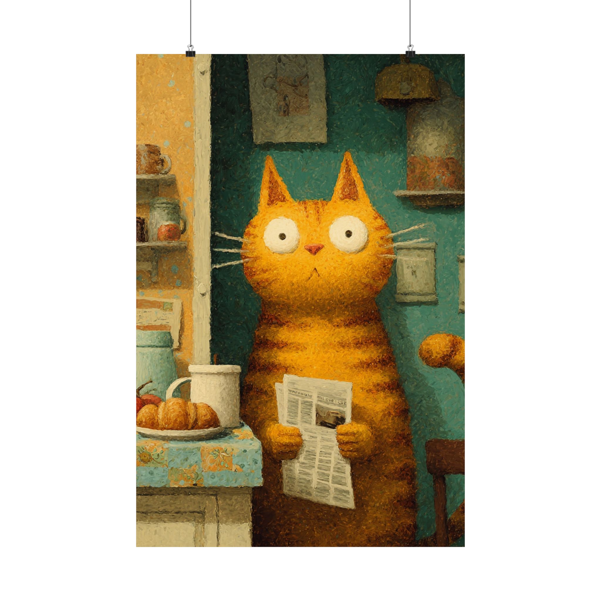 Whimsical Cat Art Print | Colorful Abstract Animals Kids | Matte Poster Print - Image 21