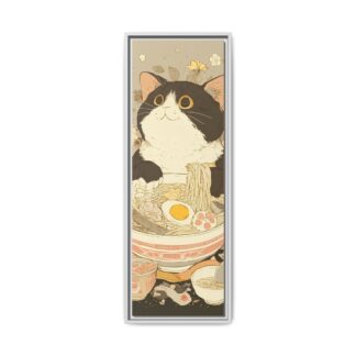Kawaii Cat Ramen Print | Japanese Kitchen Wall Art | Framed Canvas Print