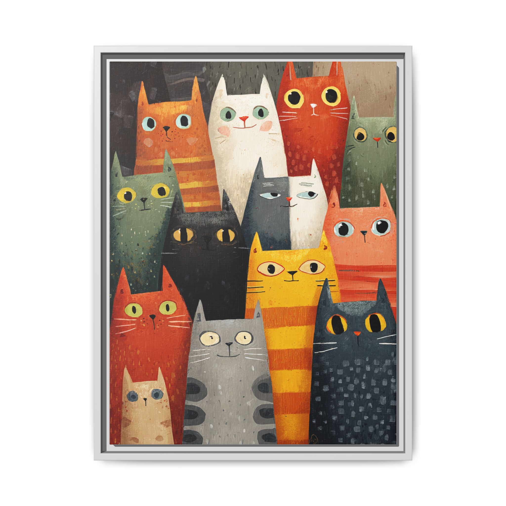 Orange Cat Reading Newspaper Art Print | Whimsical Kitchen Art | Framed Canvas Print - Image 45