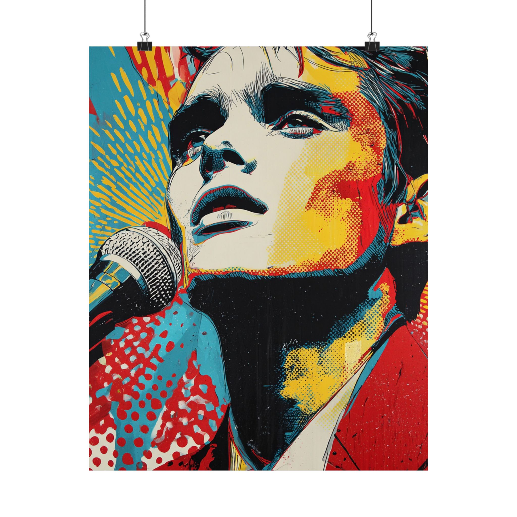 Pop Art Singer Portrait Print | Retro Comic Style Musician | Matte Poster Print - Image 9