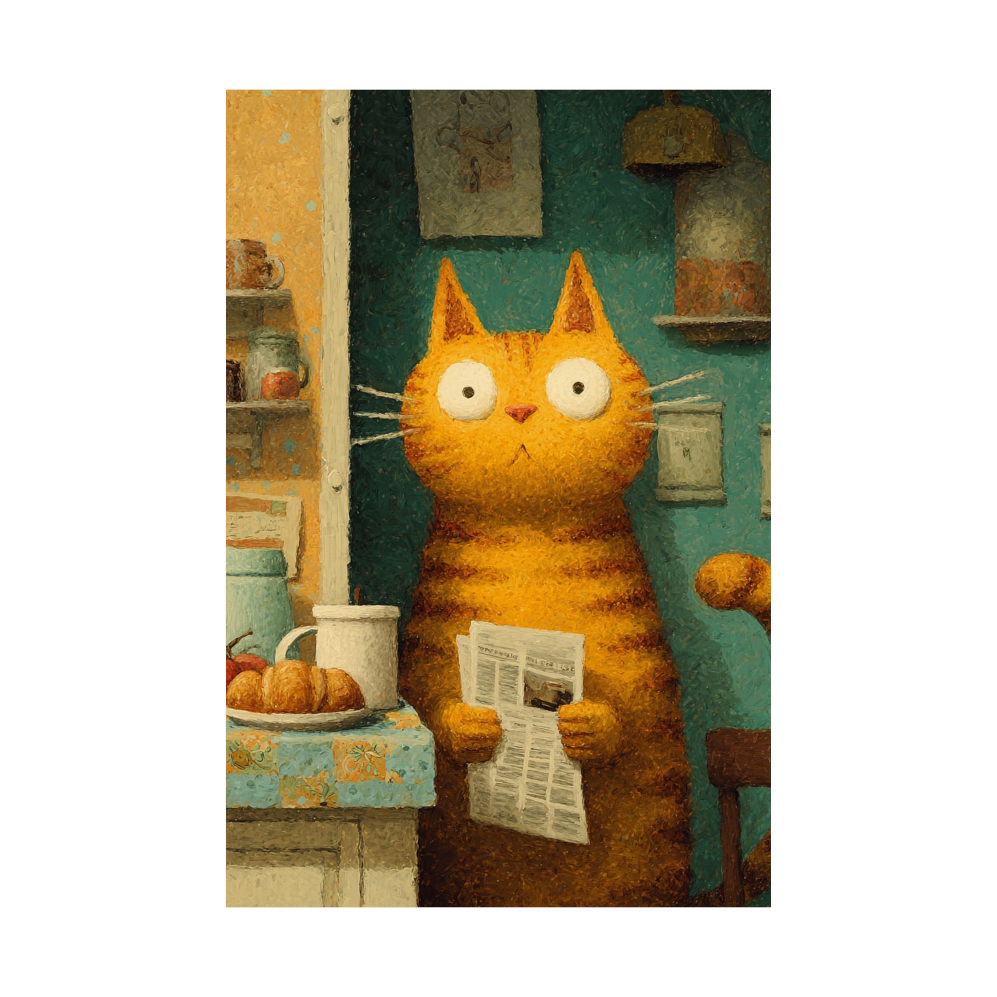Whimsical Cat Art Print | Colorful Abstract Animals Kids | Matte Poster Print - Image 14