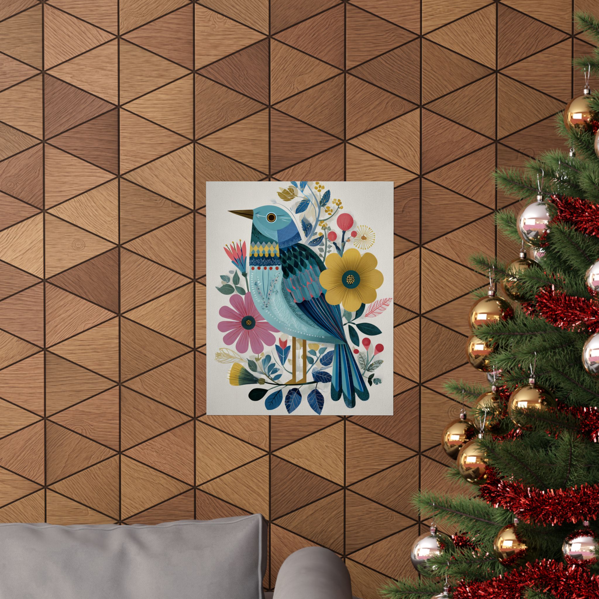 Folk Art Bird Print | Colorful Floral Nature Poster | Matte Poster Print - Image 12