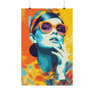 Pop Art Woman Print | Retro Sunglasses Fashion Poster | Matte Poster Print