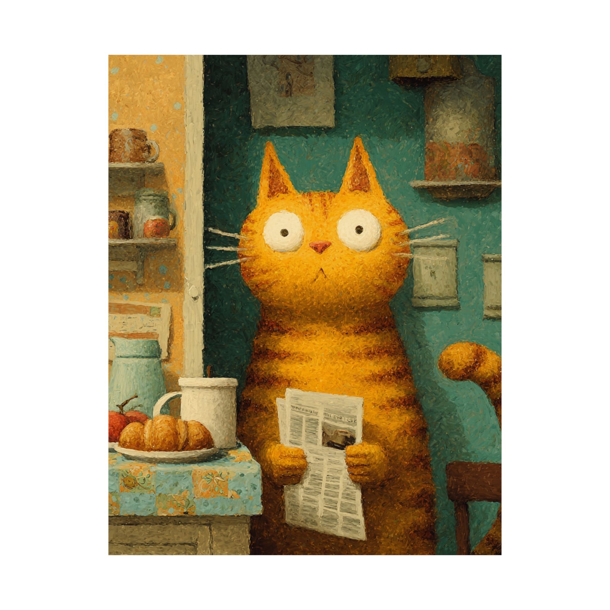 Whimsical Cat Art Print | Colorful Abstract Animals Kids | Matte Poster Print - Image 18