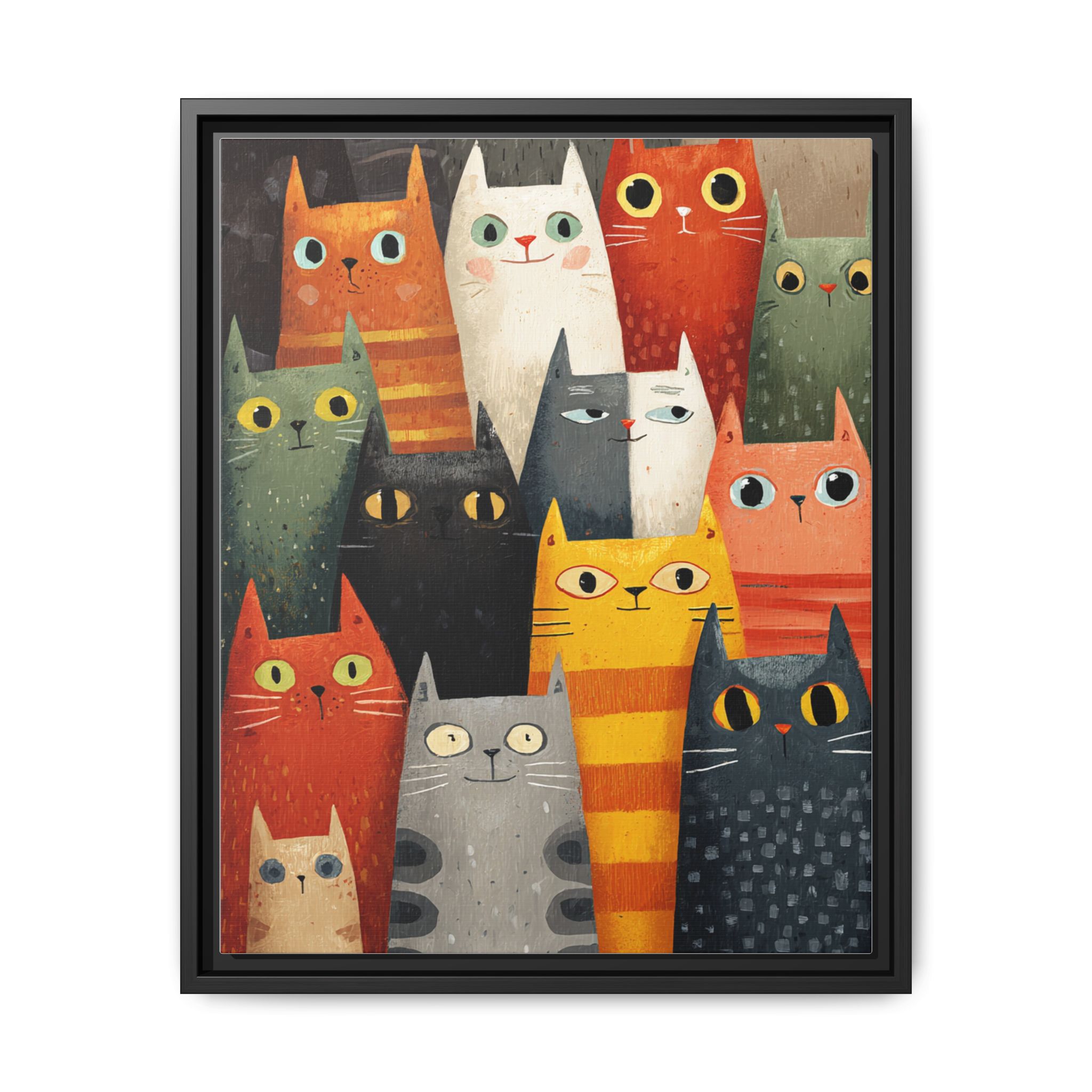 Orange Cat Reading Newspaper Art Print | Whimsical Kitchen Art | Framed Canvas Print - Image 29