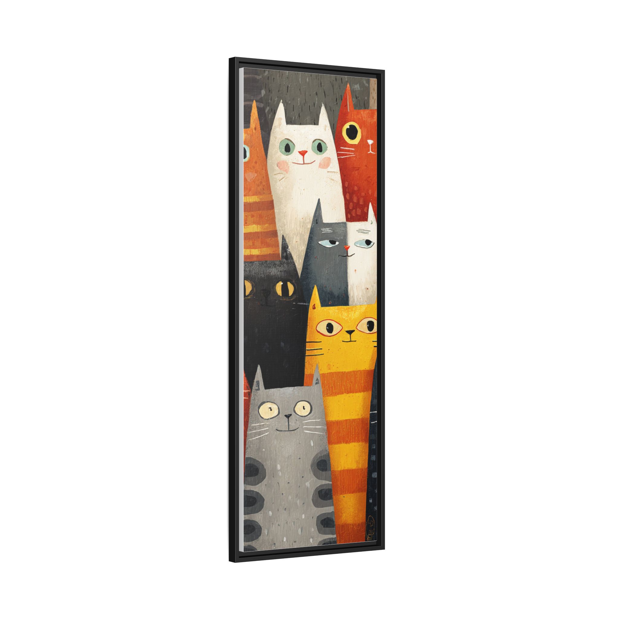 Orange Cat Reading Newspaper Art Print | Whimsical Kitchen Art | Framed Canvas Print - Image 22