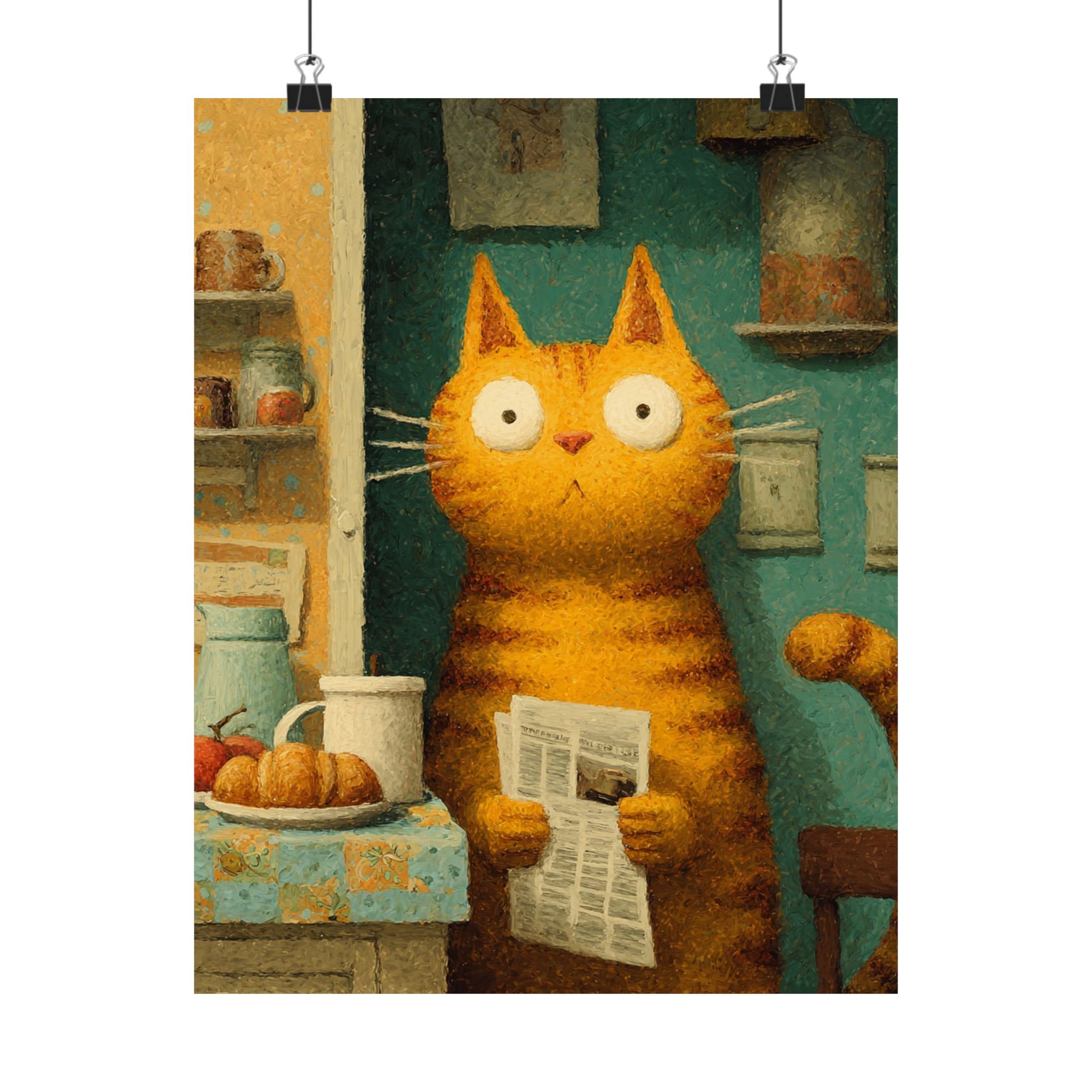 Whimsical Cat Art Print | Colorful Abstract Animals Kids | Matte Poster Print - Image 17