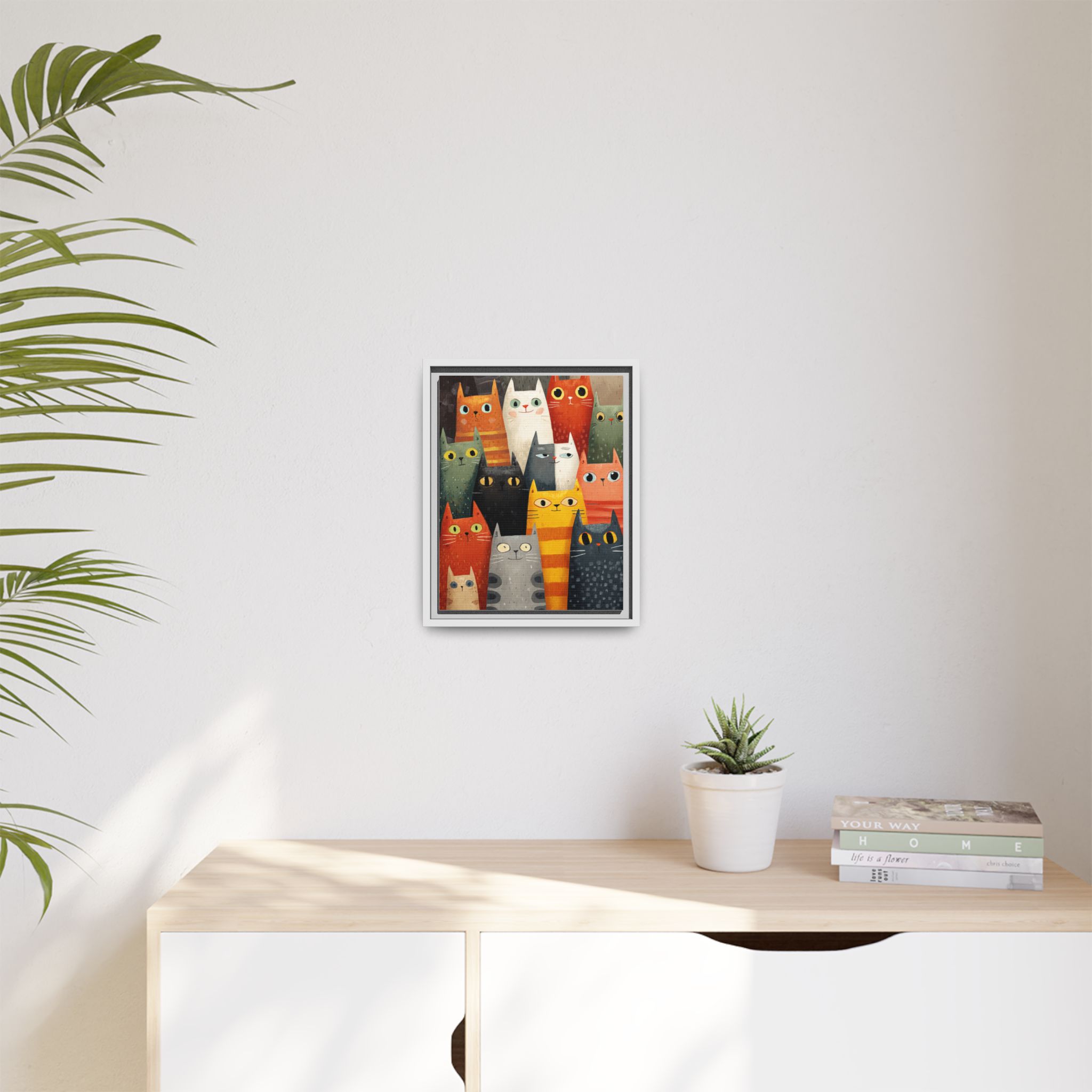 Orange Cat Reading Newspaper Art Print | Whimsical Kitchen Art | Framed Canvas Print - Image 51
