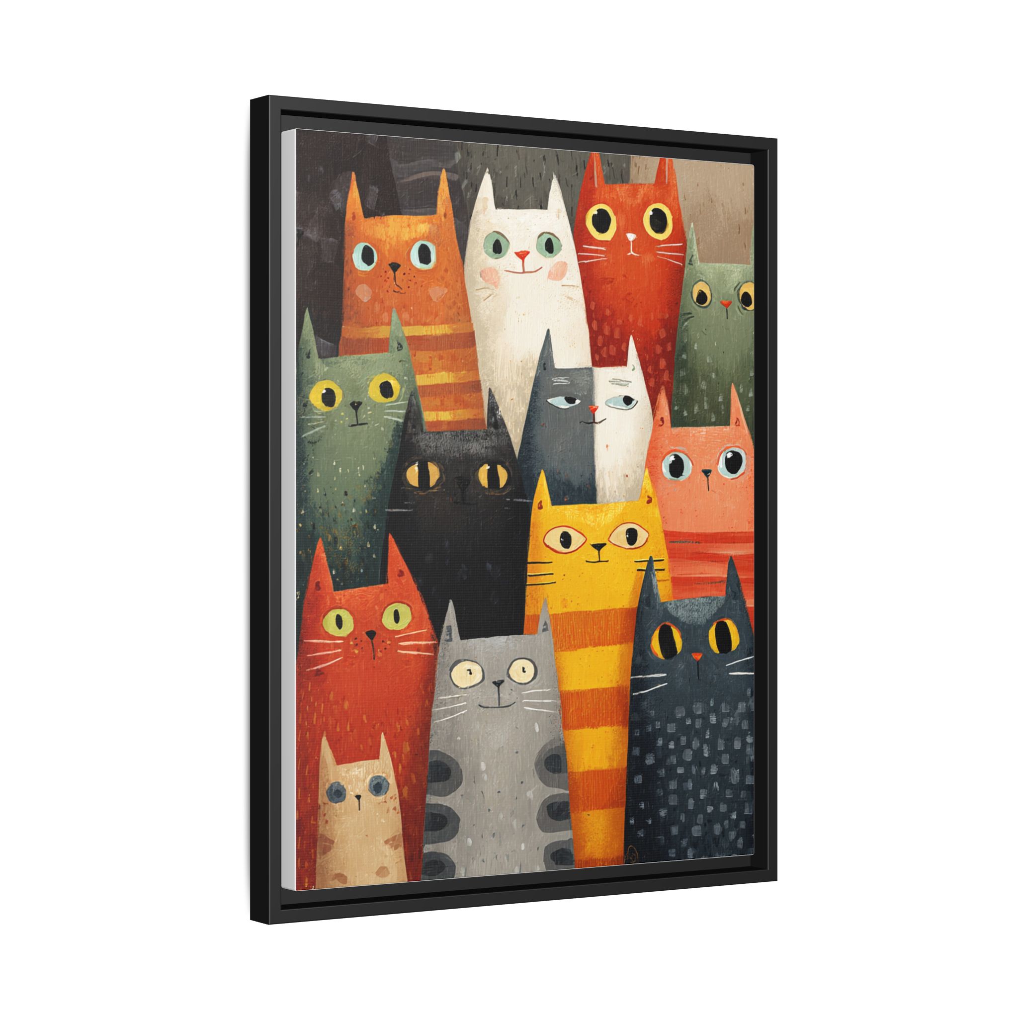 Orange Cat Reading Newspaper Art Print | Whimsical Kitchen Art | Framed Canvas Print - Image 42