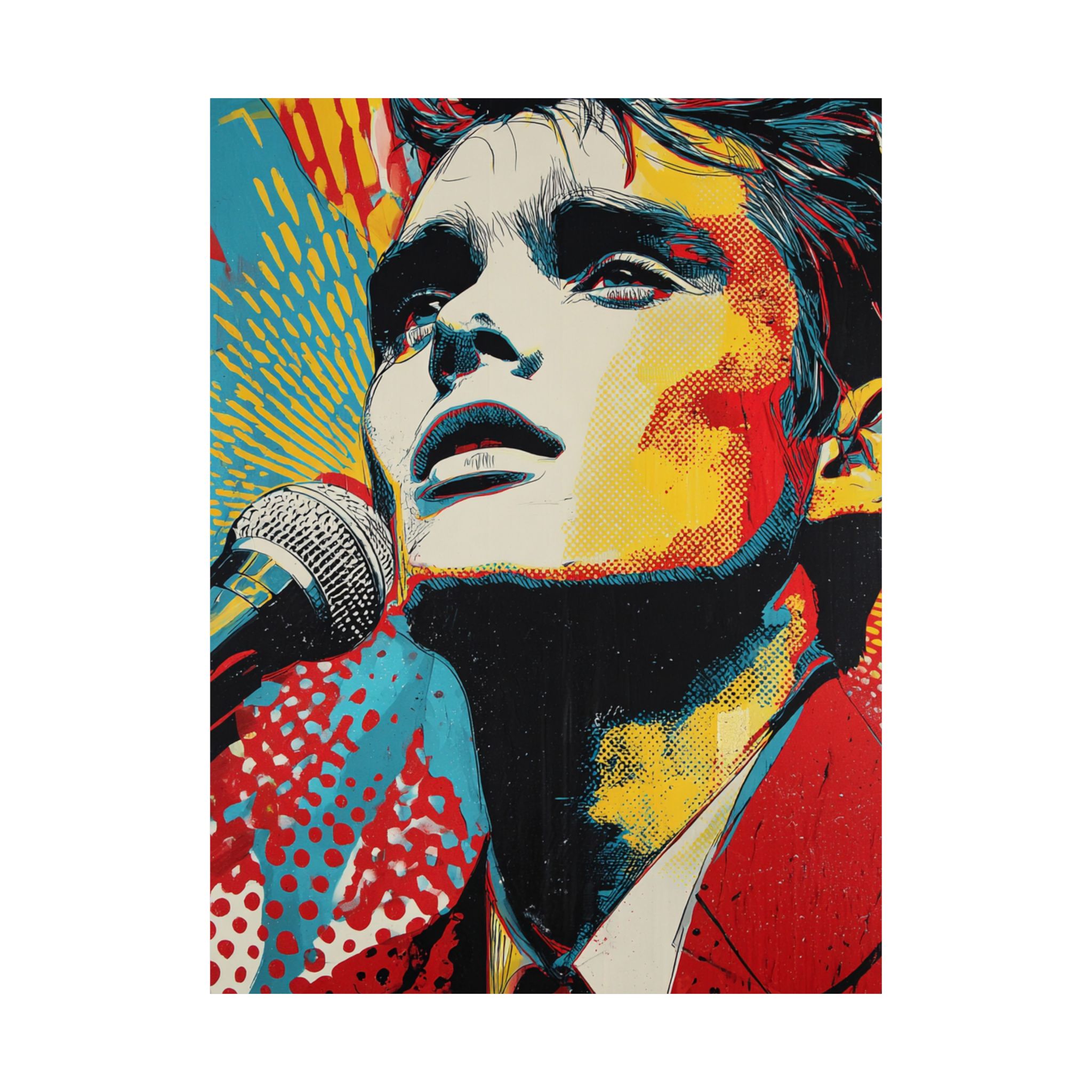 Pop Art Singer Portrait Print | Retro Comic Style Musician | Matte Poster Print - Image 6