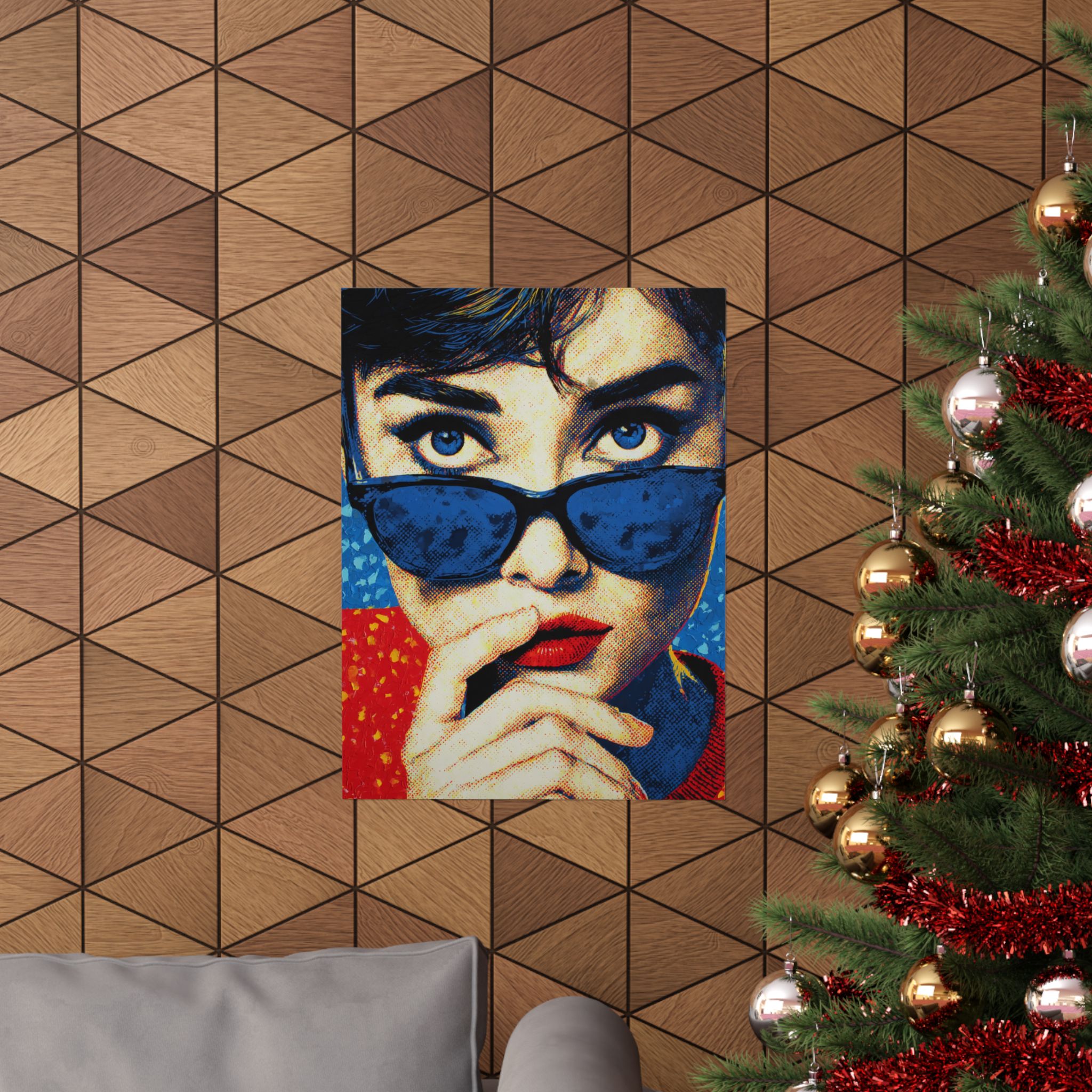 Pop Art Woman Portrait Print | Vintage Retro Blue Red Yellow | Matte Poster Print - Image 8