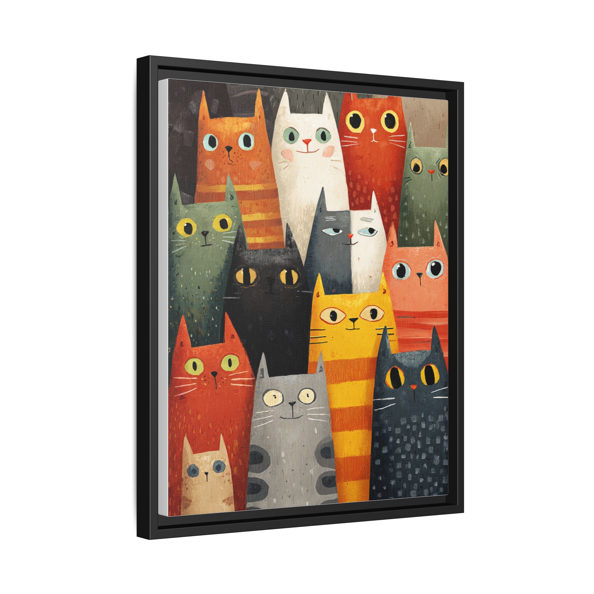 Orange Cat Reading Newspaper Art Print | Whimsical Kitchen Art | Framed Canvas Print - Image 30