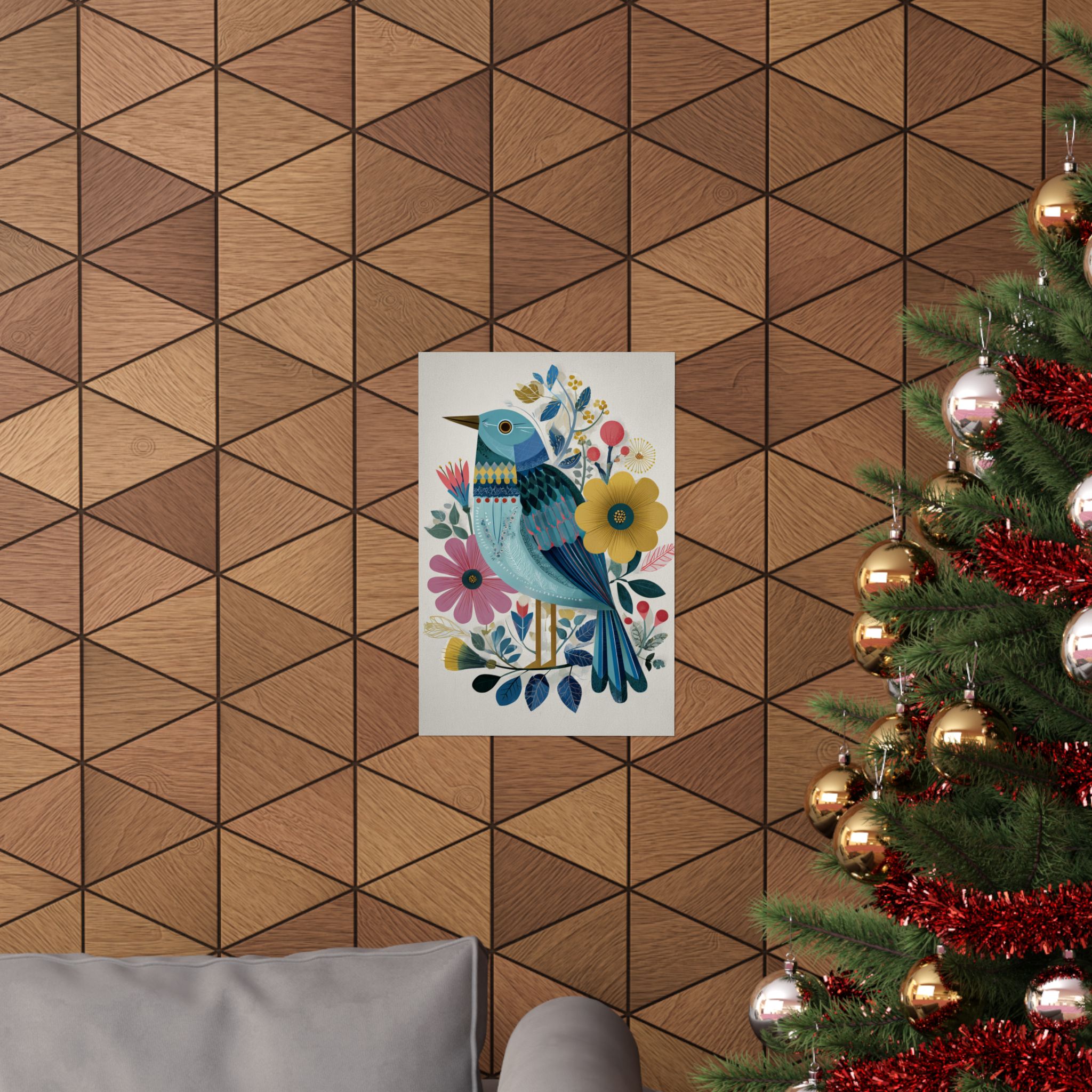 Folk Art Bird Print | Colorful Floral Nature Poster | Matte Poster Print - Image 16