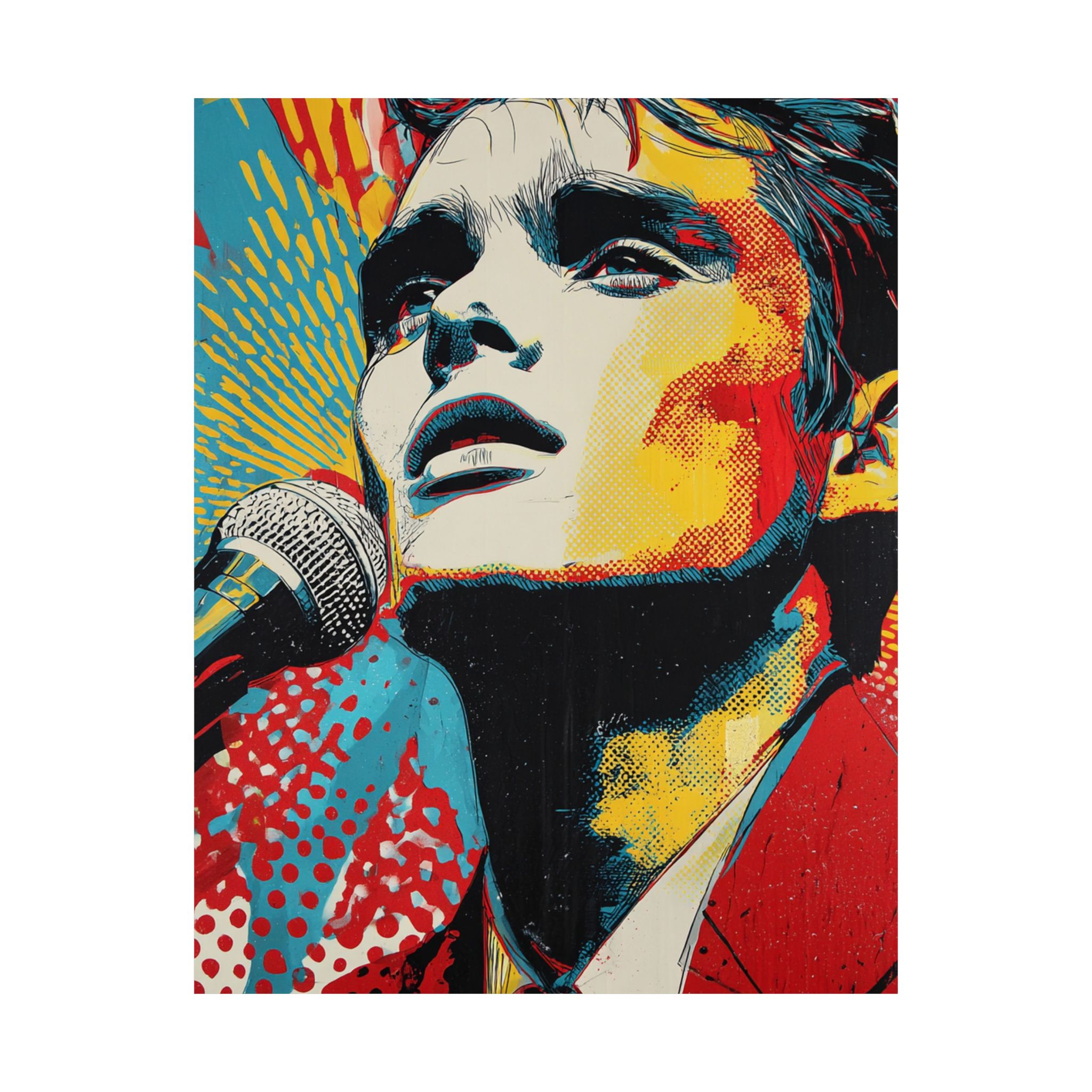 Pop Art Singer Portrait Print | Retro Comic Style Musician | Matte Poster Print - Image 18