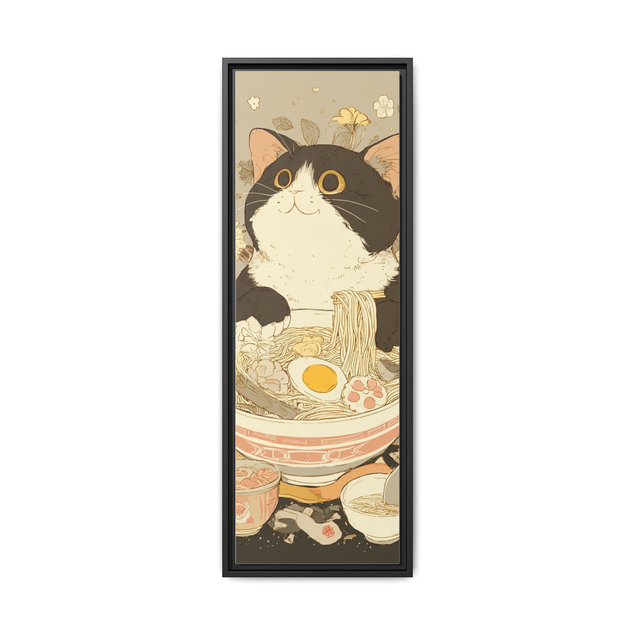 Kawaii Cat Ramen Print | Japanese Kitchen Wall Art | Framed Canvas Print - Image 5