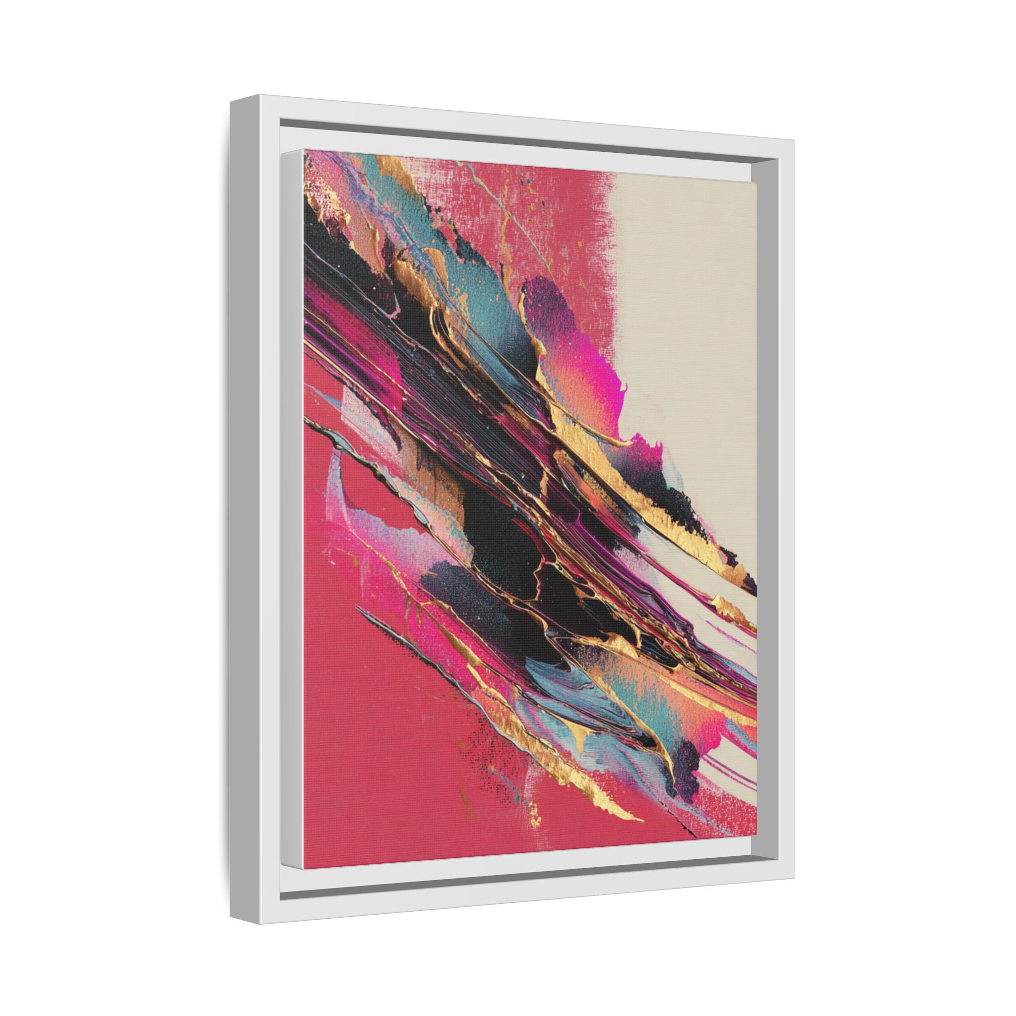 Abstract Art Print | Pink Coral Black Gold Modern Wall Art | Framed Canvas Print - Image 34
