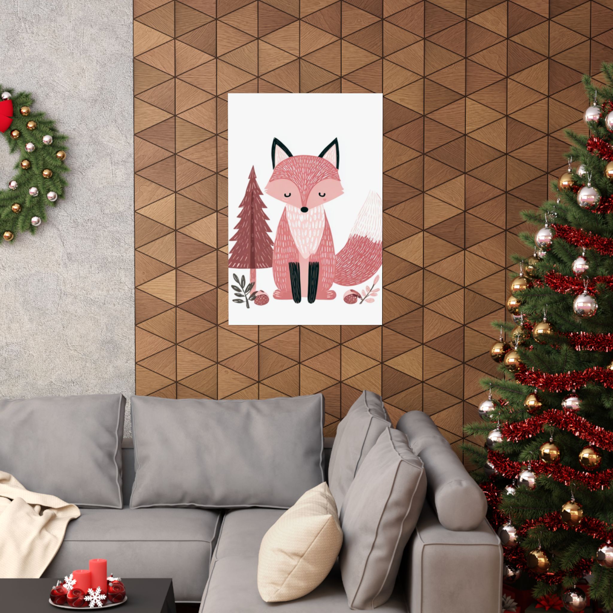 Pink Fox Woodland Nursery Art Print | Whimsical Forest Animal | Matte Poster Print - Image 24