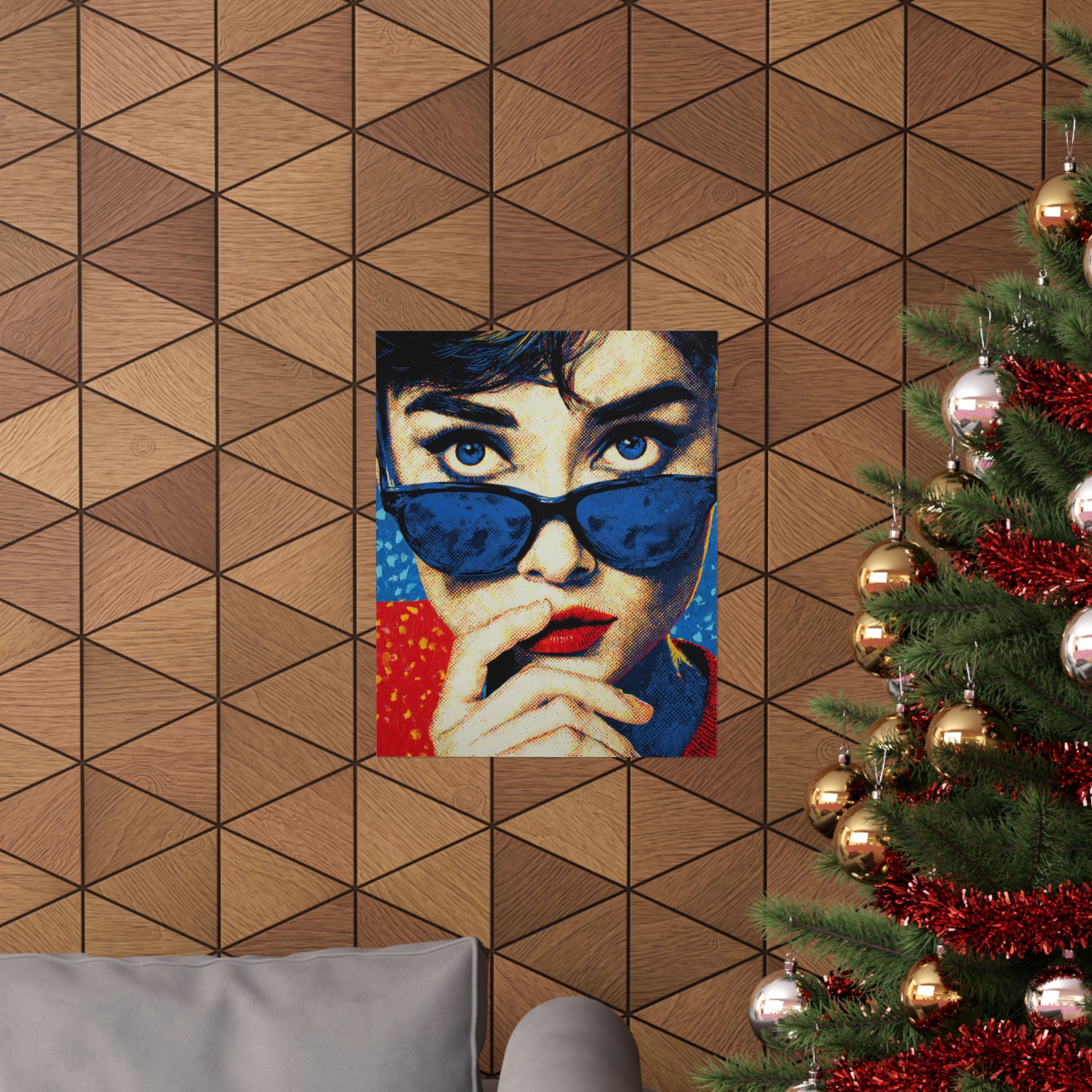 Pop Art Woman Portrait Print | Vintage Retro Blue Red Yellow | Matte Poster Print - Image 12