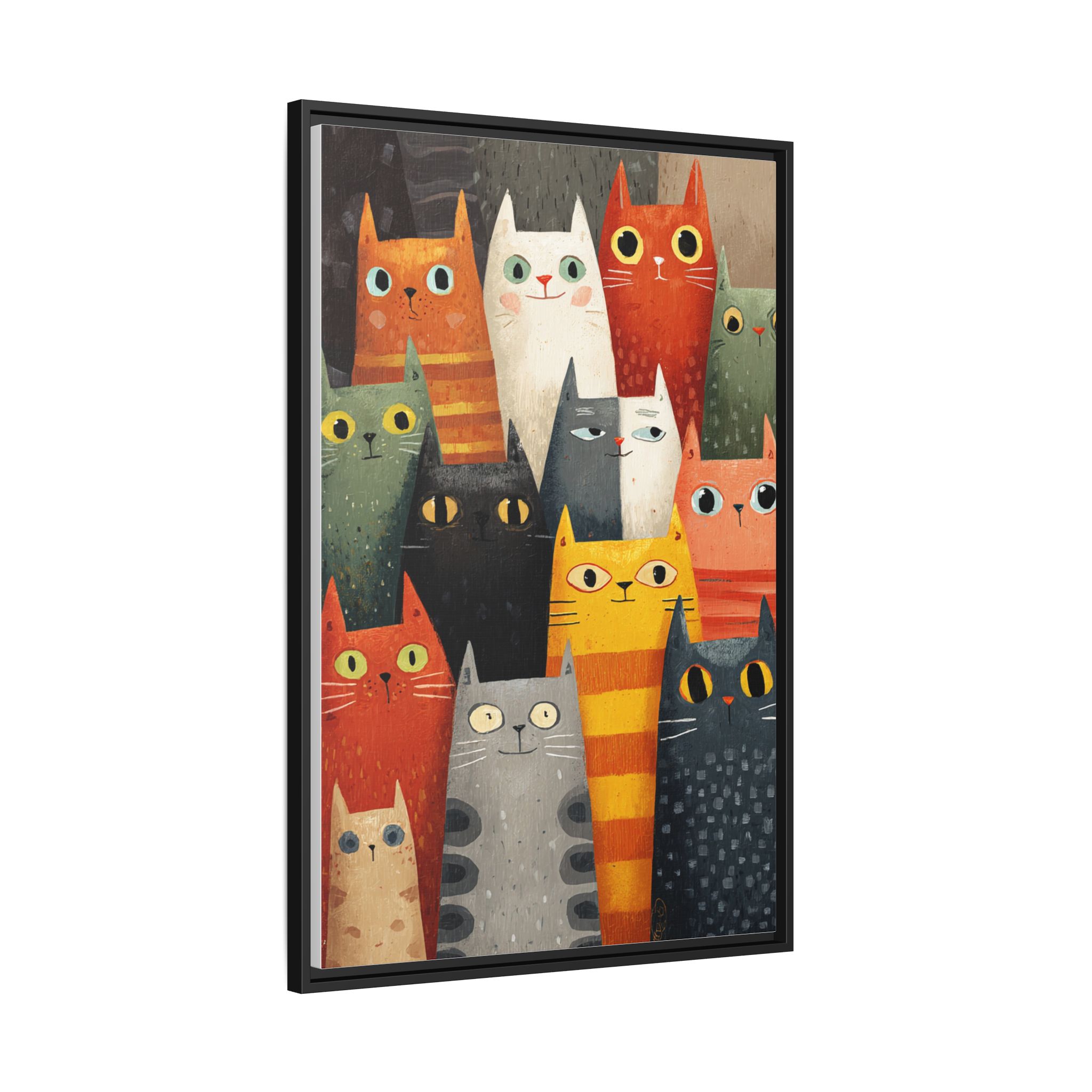 Orange Cat Reading Newspaper Art Print | Whimsical Kitchen Art | Framed Canvas Print - Image 34