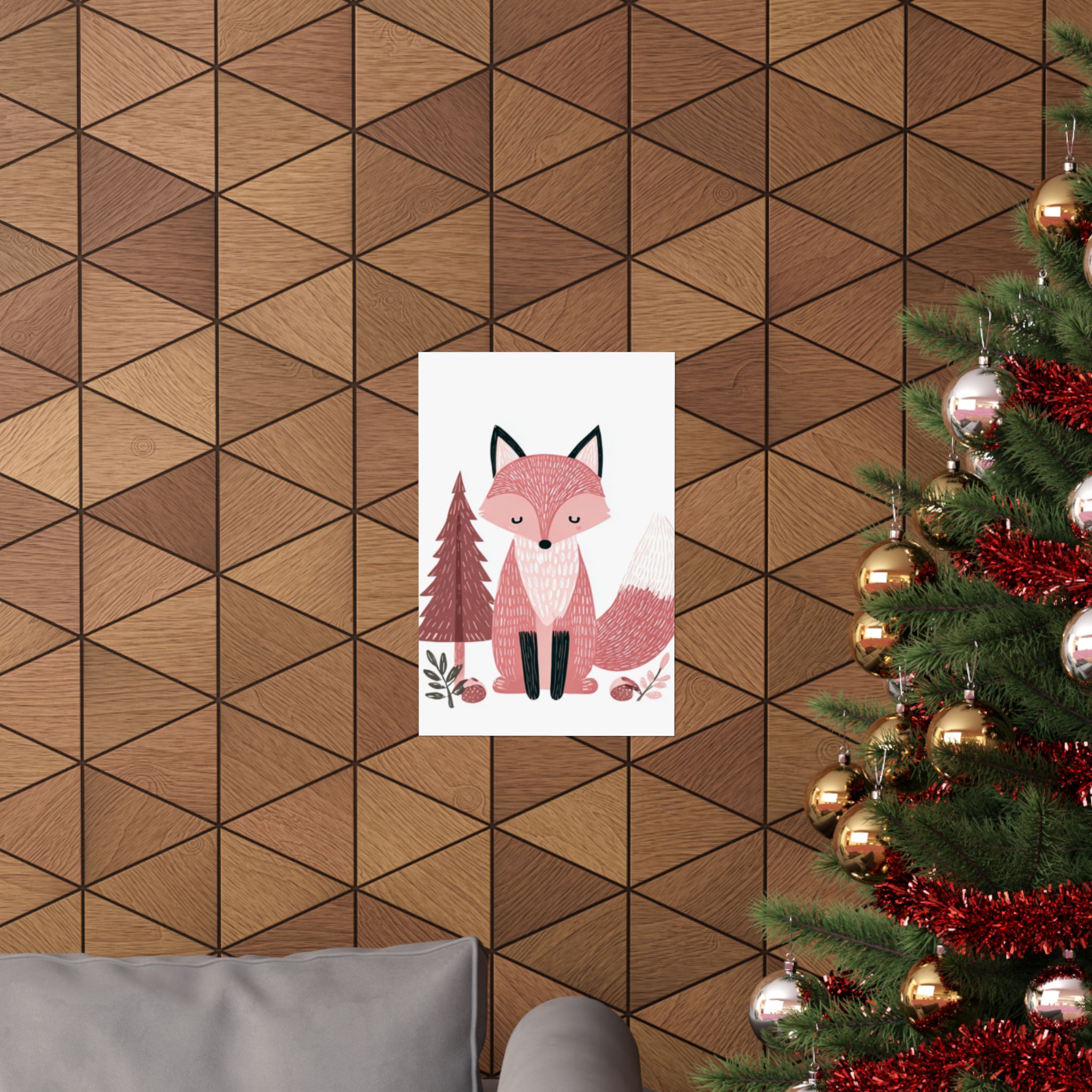 Pink Fox Woodland Nursery Art Print | Whimsical Forest Animal | Matte Poster Print - Image 16