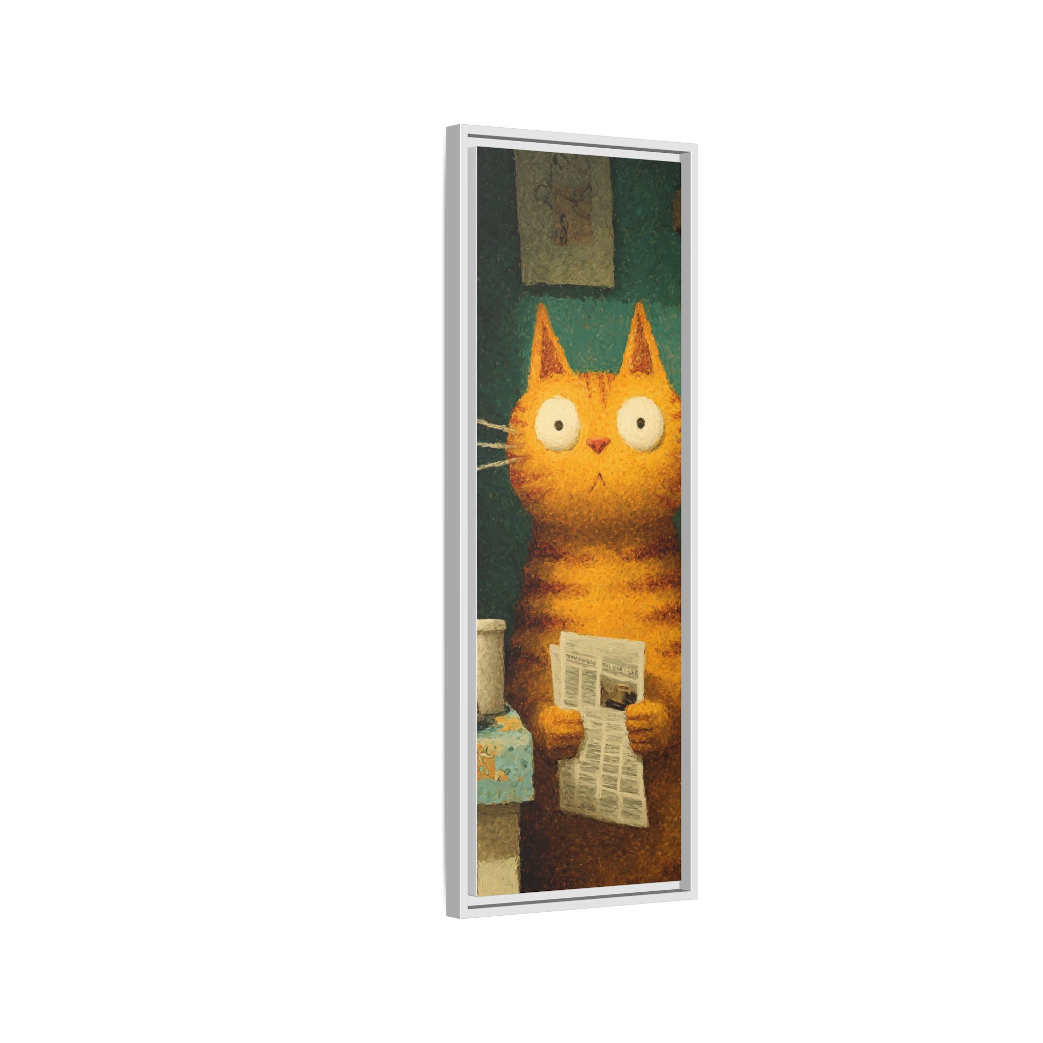 Whimsical Cat Art Print | Colorful Abstract Animals Kids | Framed Canvas Print - Image 2