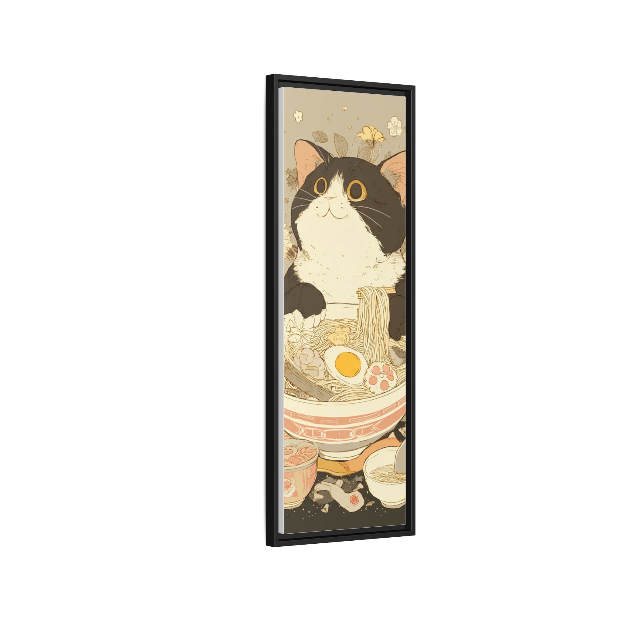 Kawaii Cat Ramen Print | Japanese Kitchen Wall Art | Framed Canvas Print - Image 6