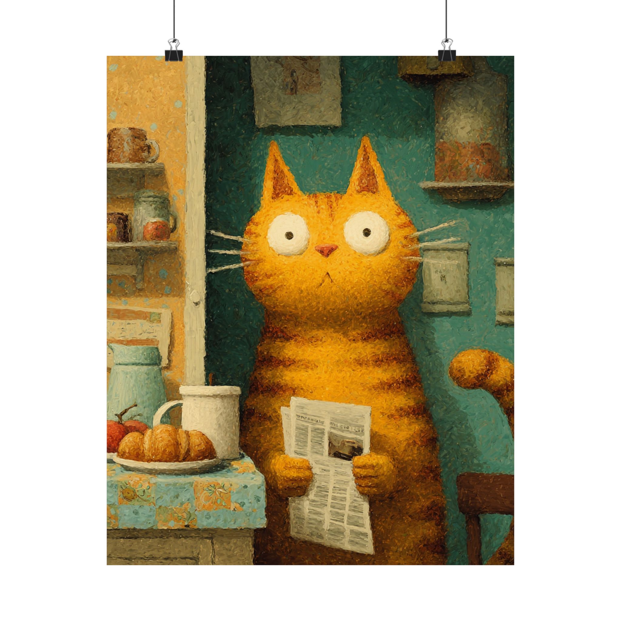 Whimsical Cat Art Print | Colorful Abstract Animals Kids | Matte Poster Print - Image 9