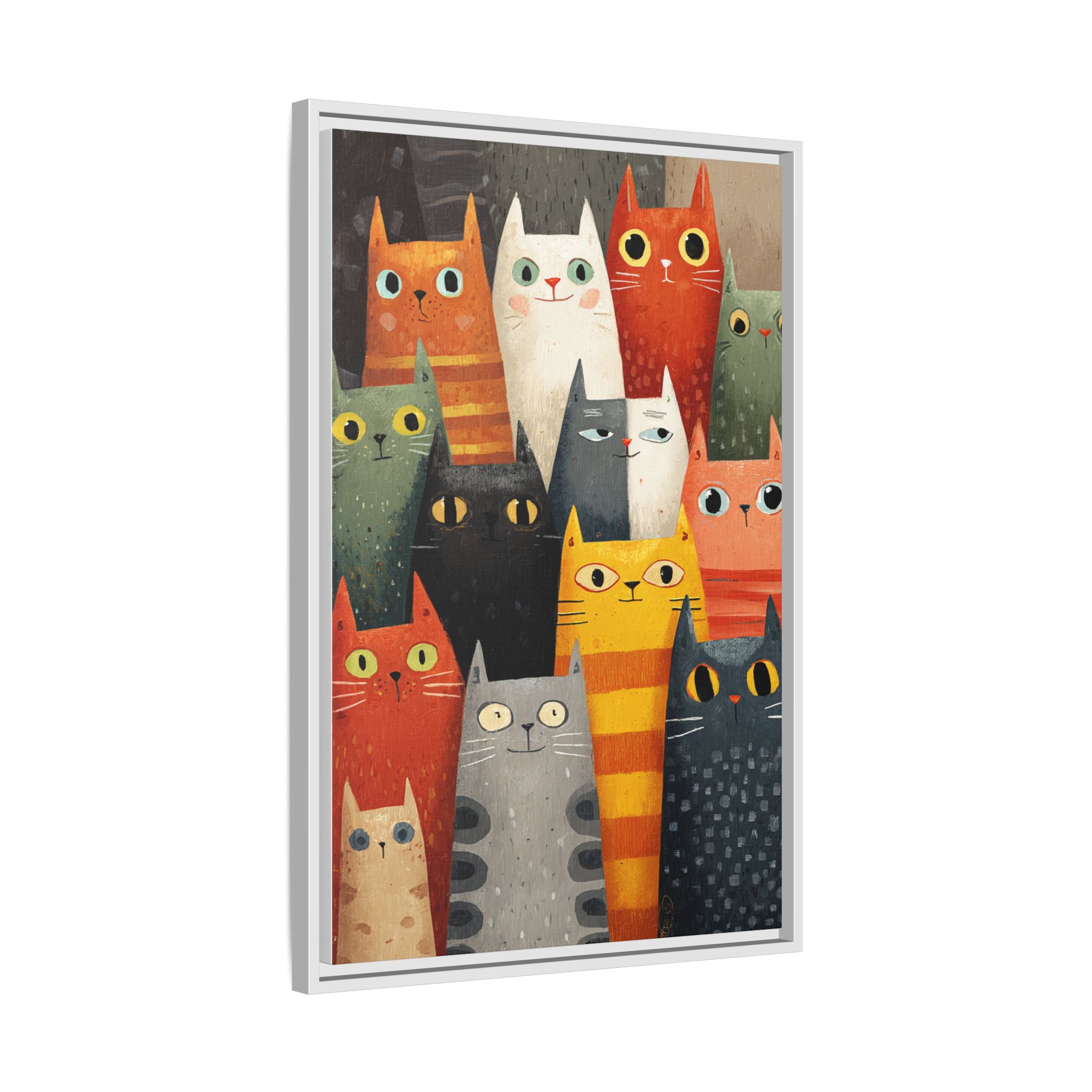 Orange Cat Reading Newspaper Art Print | Whimsical Kitchen Art | Framed Canvas Print - Image 14