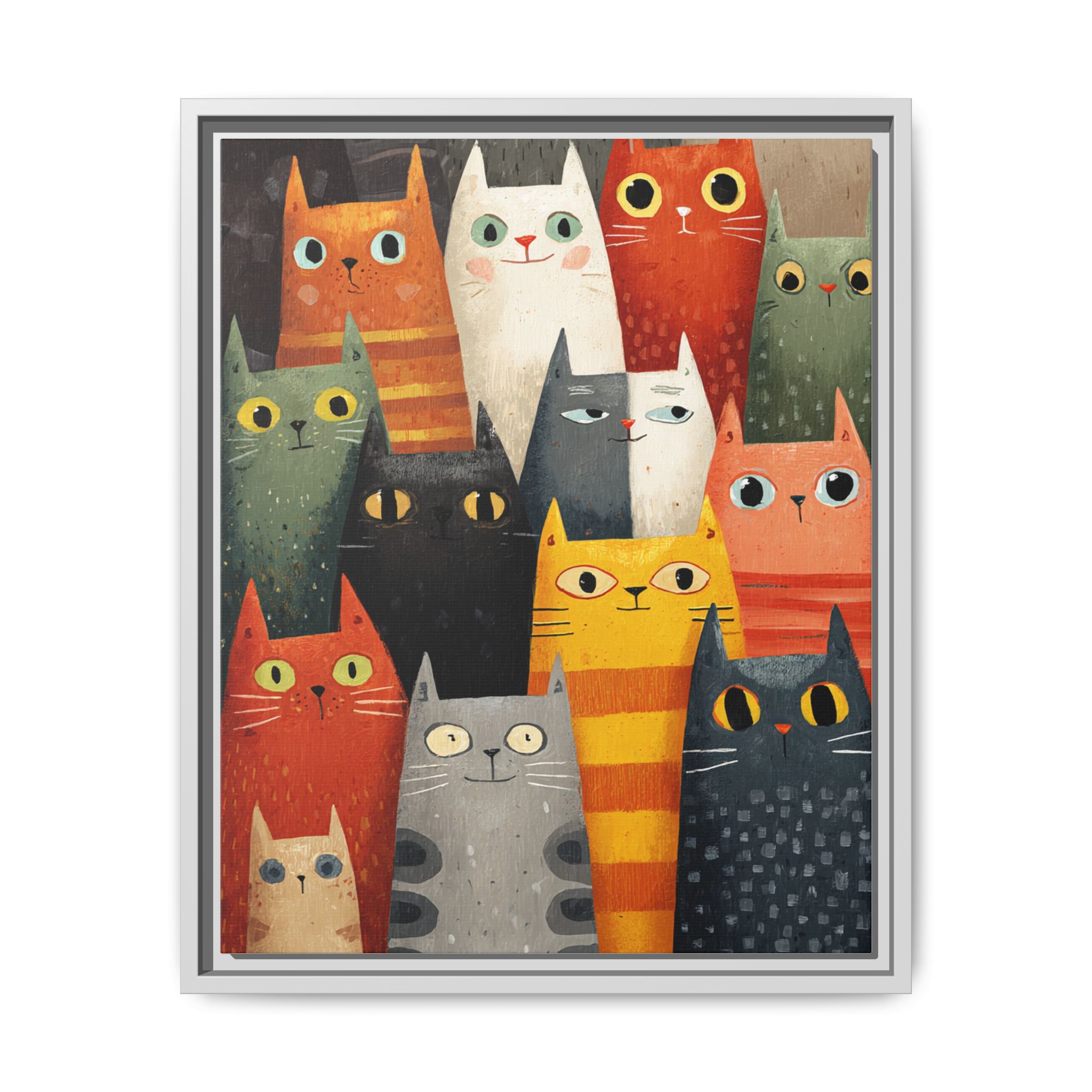 Orange Cat Reading Newspaper Art Print | Whimsical Kitchen Art | Framed Canvas Print - Image 25
