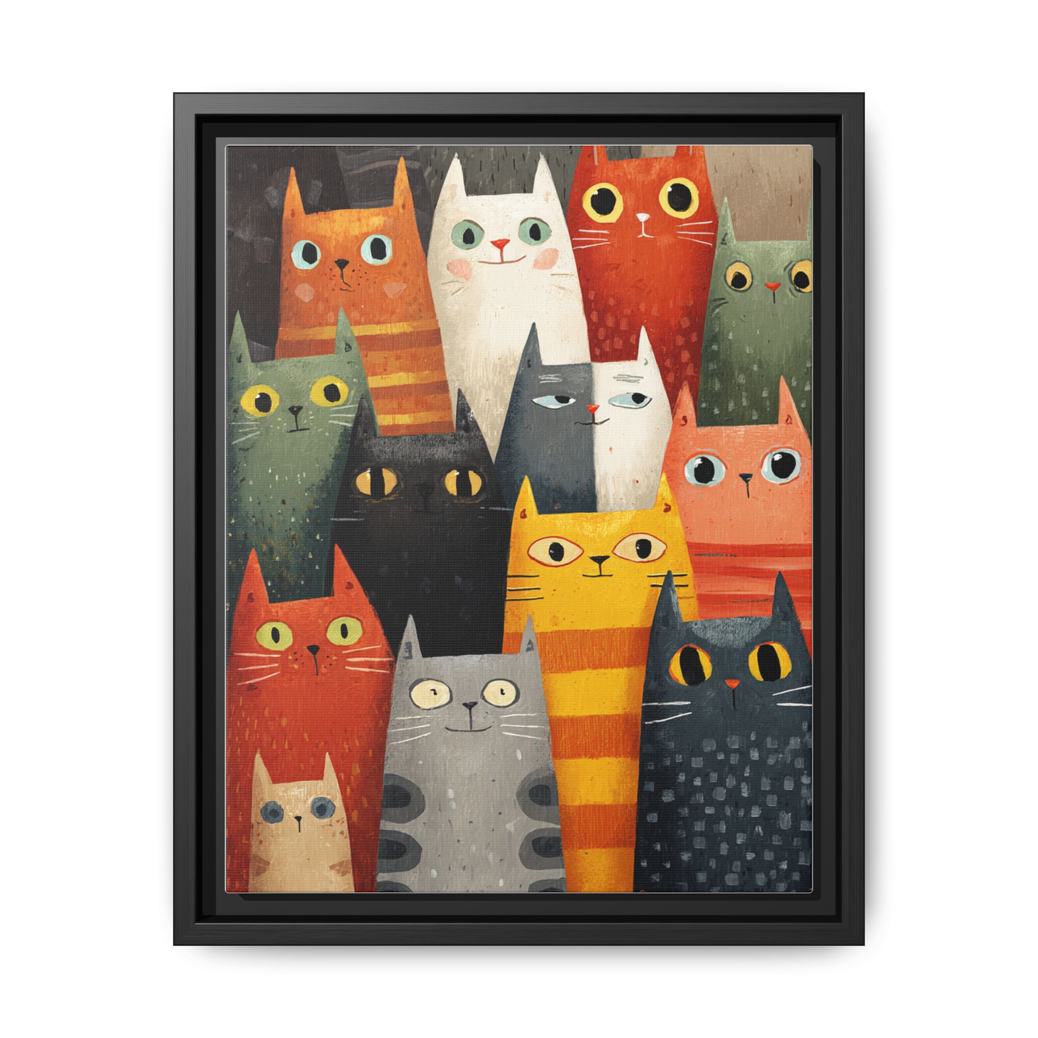 Orange Cat Reading Newspaper Art Print | Whimsical Kitchen Art | Framed Canvas Print - Image 53