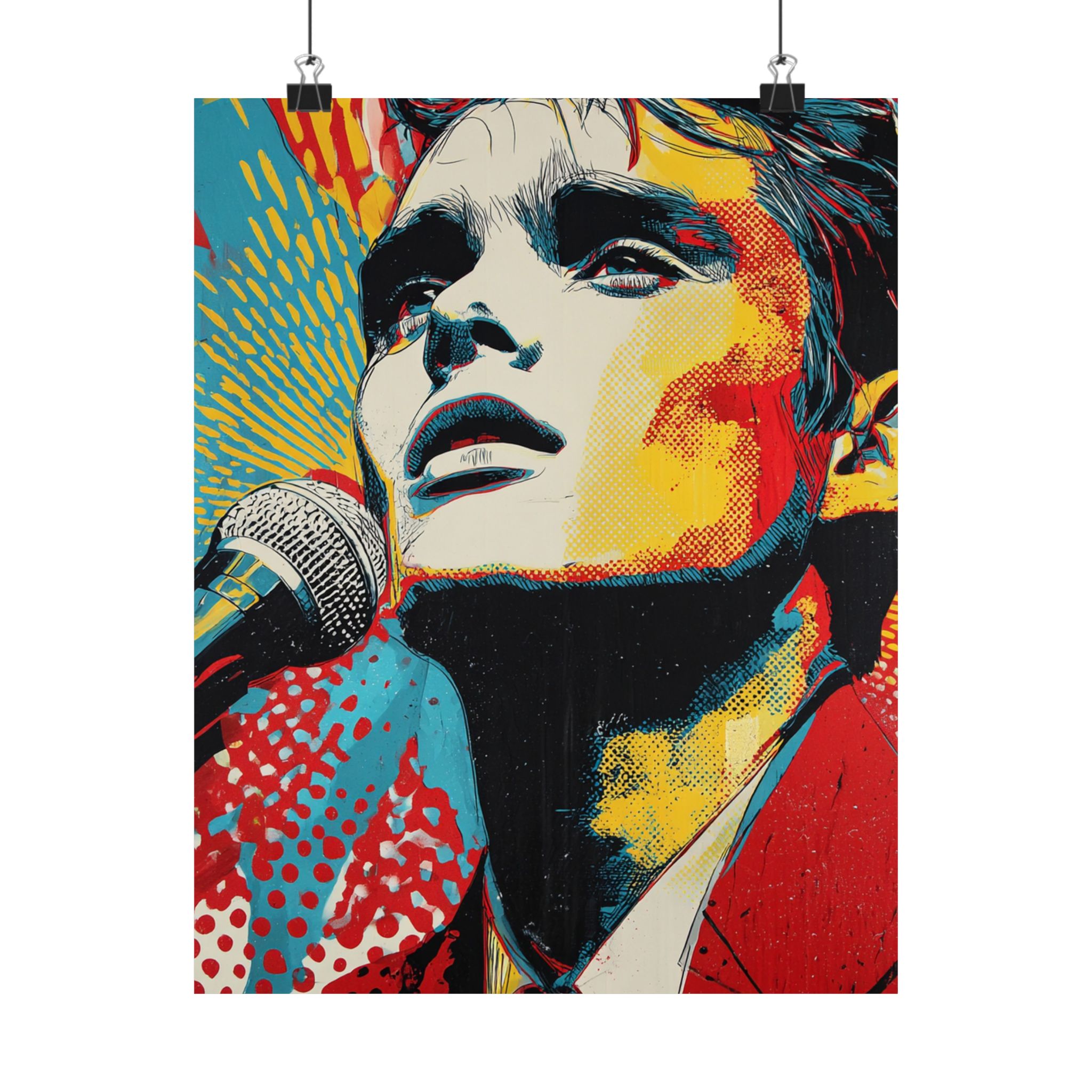 Pop Art Singer Portrait Print | Retro Comic Style Musician | Matte Poster Print - Image 17