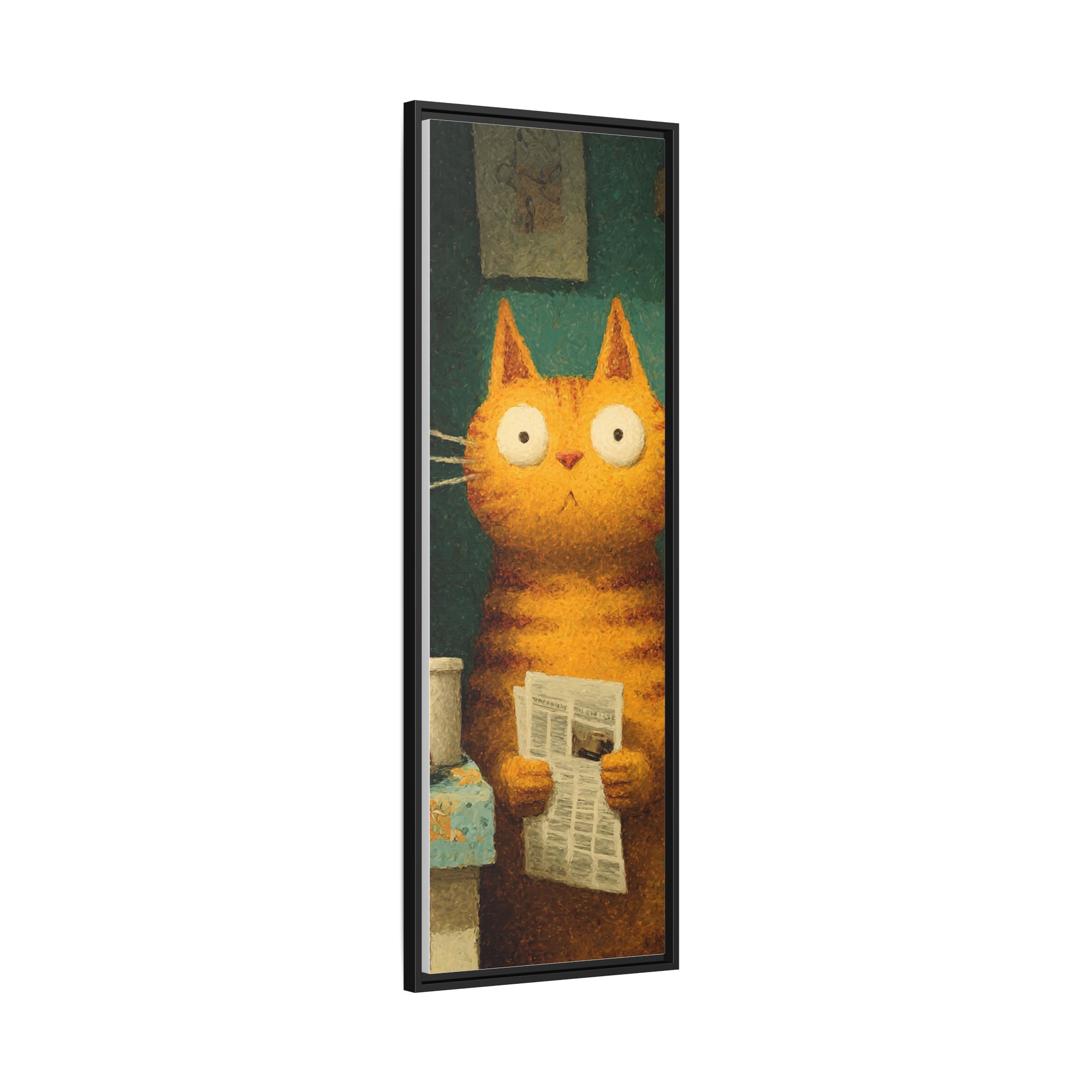 Whimsical Cat Art Print | Colorful Abstract Animals Kids | Framed Canvas Print - Image 22