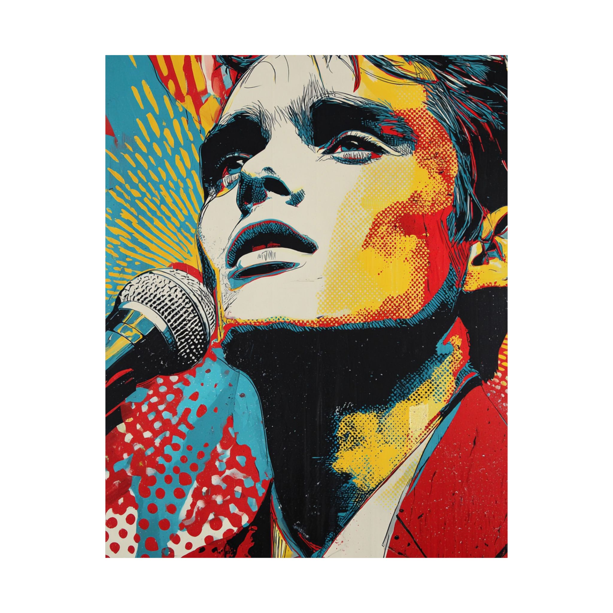 Pop Art Singer Portrait Print | Retro Comic Style Musician | Matte Poster Print - Image 10