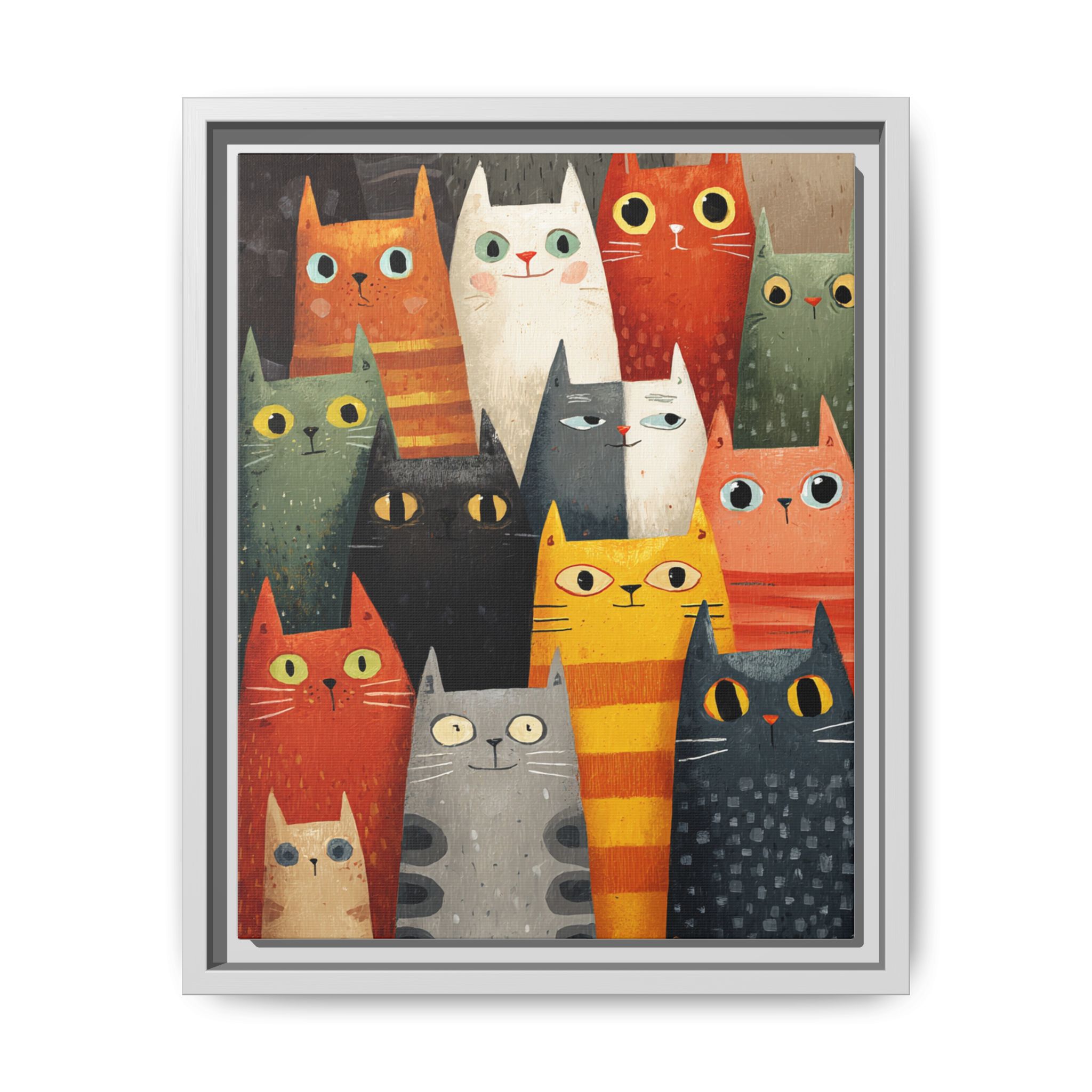 Orange Cat Reading Newspaper Art Print | Whimsical Kitchen Art | Framed Canvas Print - Image 49