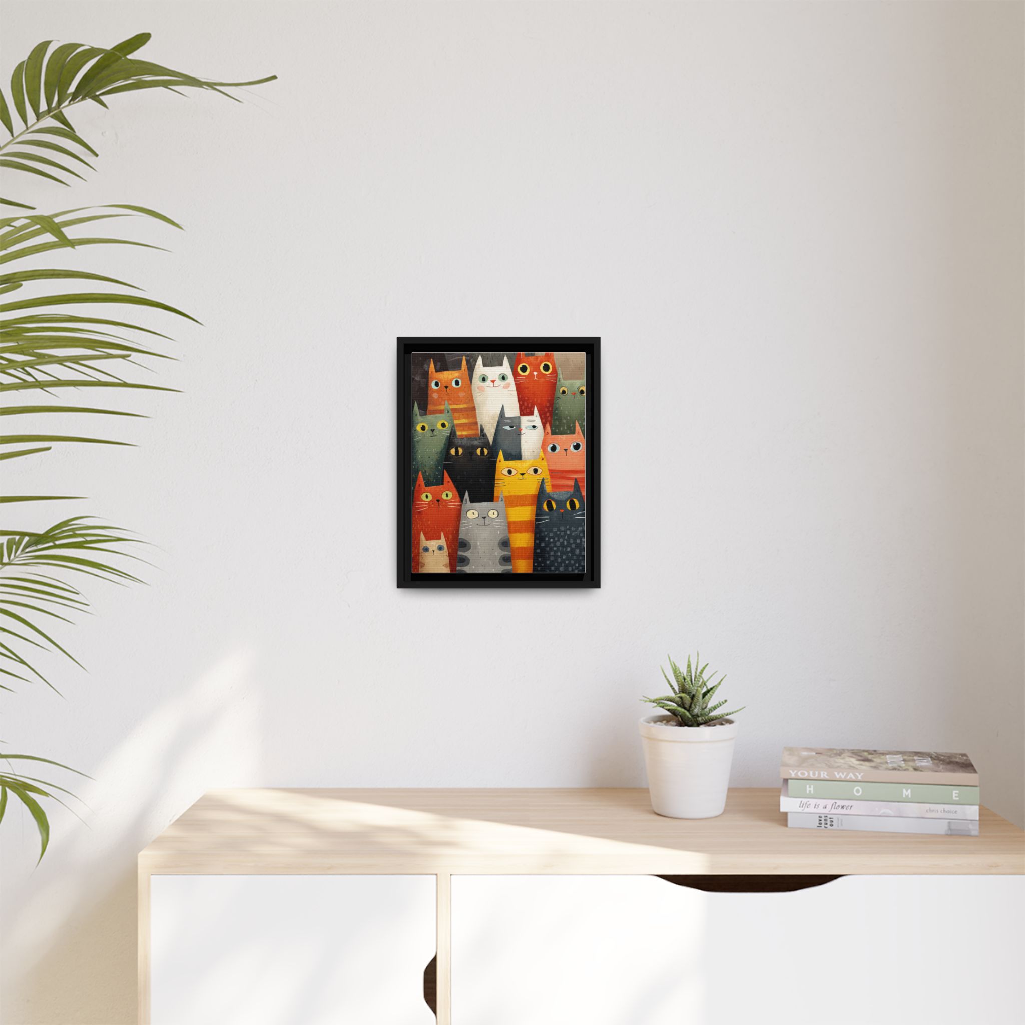 Orange Cat Reading Newspaper Art Print | Whimsical Kitchen Art | Framed Canvas Print - Image 55