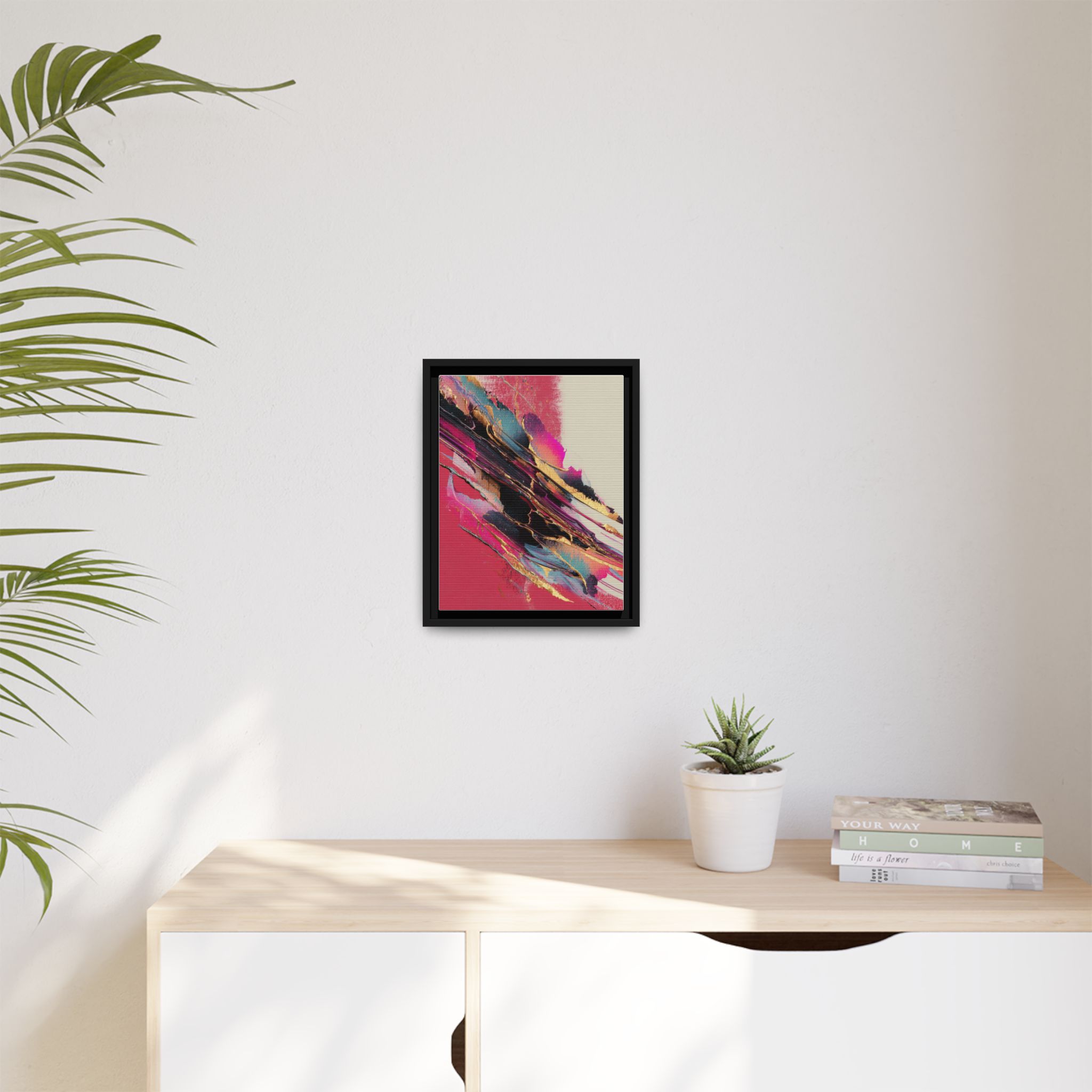 Abstract Art Print | Pink Coral Black Gold Modern Wall Art | Framed Canvas Print - Image 39