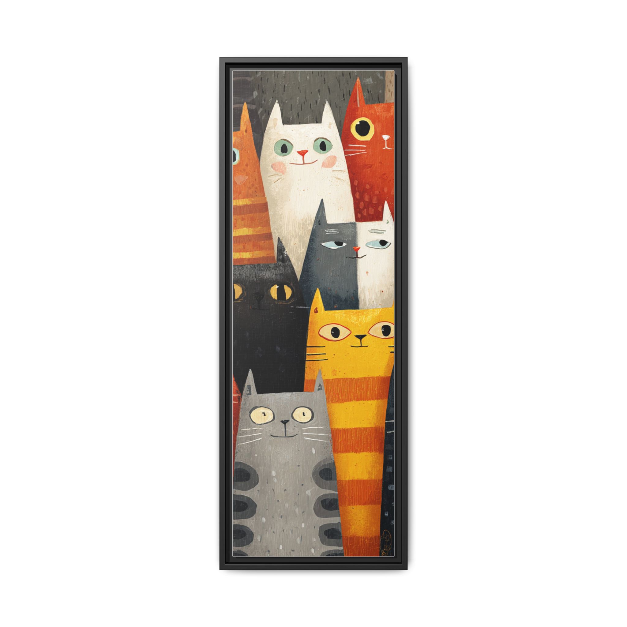 Orange Cat Reading Newspaper Art Print | Whimsical Kitchen Art | Framed Canvas Print - Image 5