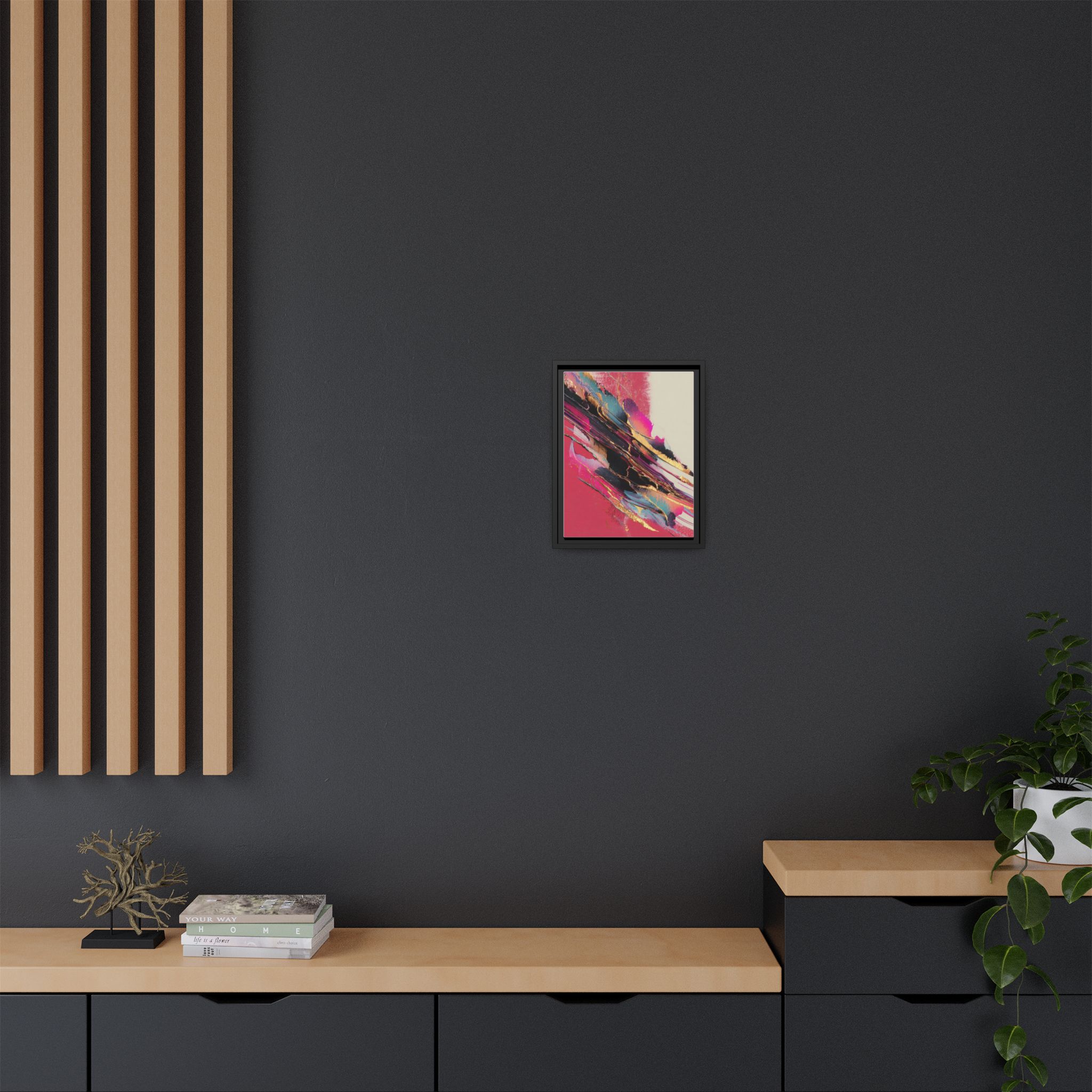 Abstract Art Print | Pink Coral Black Gold Modern Wall Art | Framed Canvas Print - Image 40