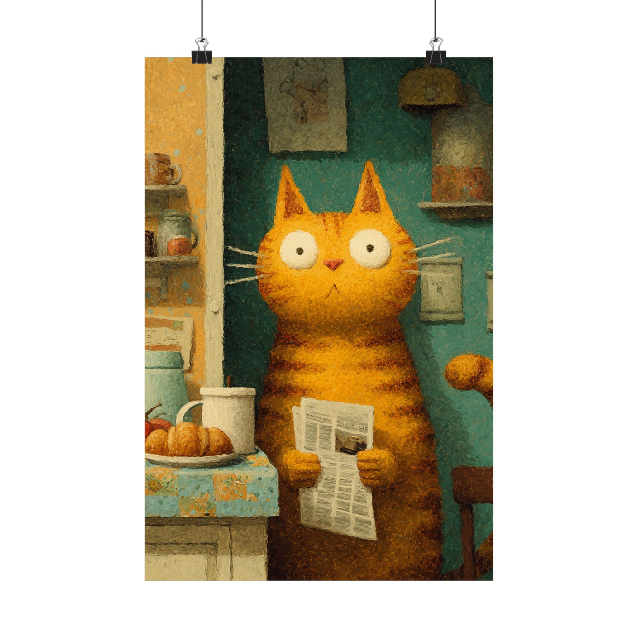 Whimsical Cat Art Print | Colorful Abstract Animals Kids | Matte Poster Print - Image 13
