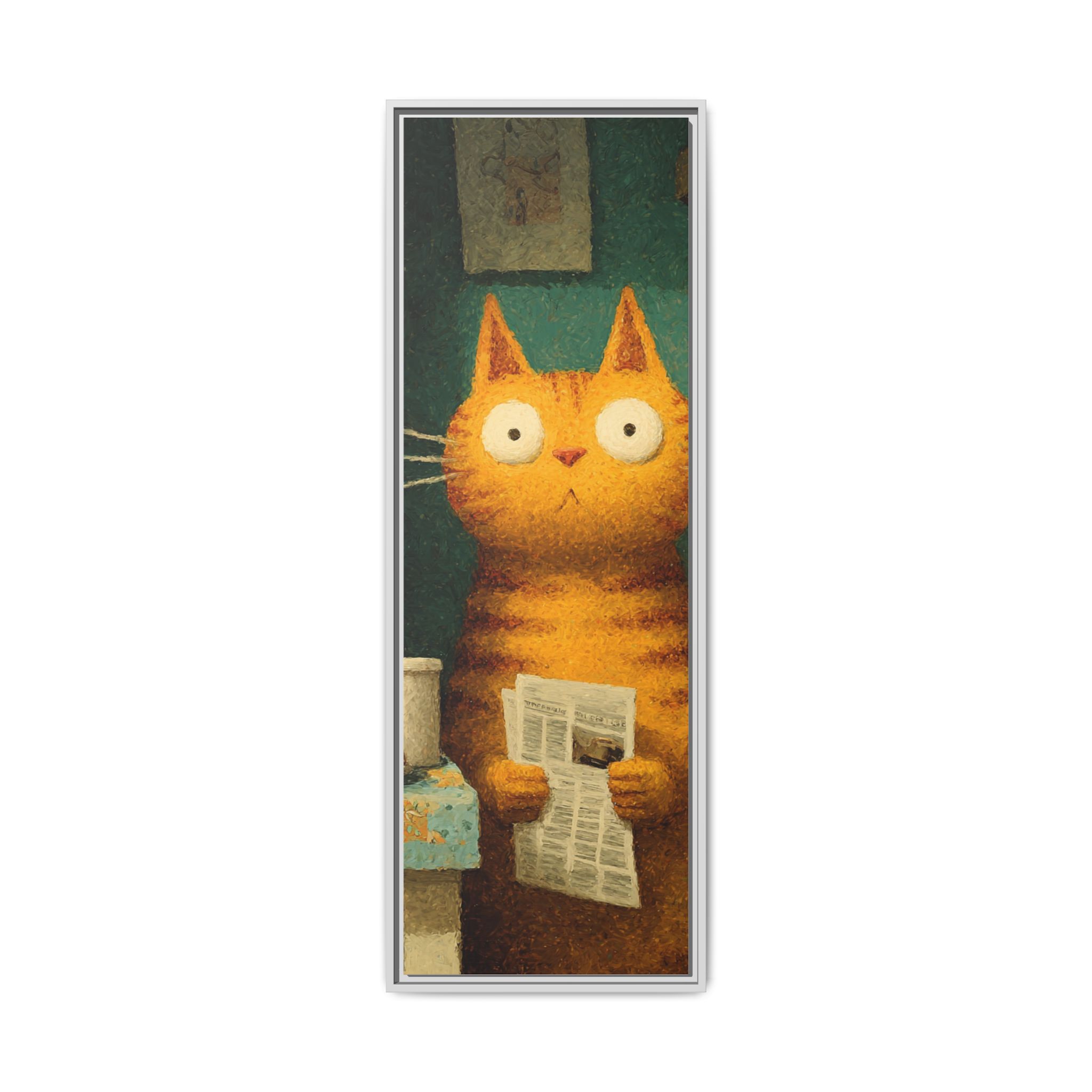 Whimsical Cat Art Print | Colorful Abstract Animals Kids | Framed Canvas Print - Image 17