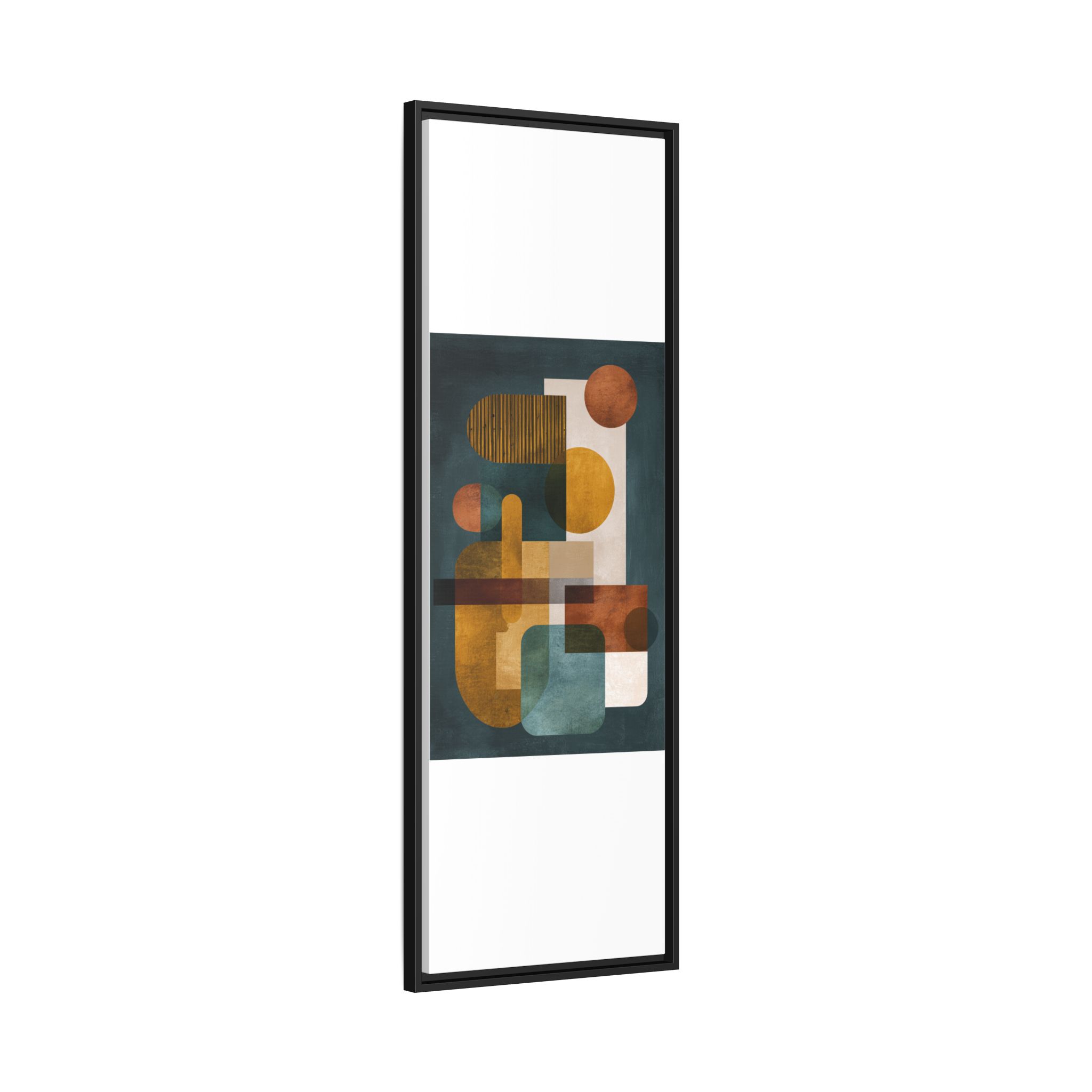 Mid Century Geometric Wall Art Print | Navy Gold Terracotta Abstract Shapes | Boho Modern Living Room Art | Framed Canvas Print - Image 22