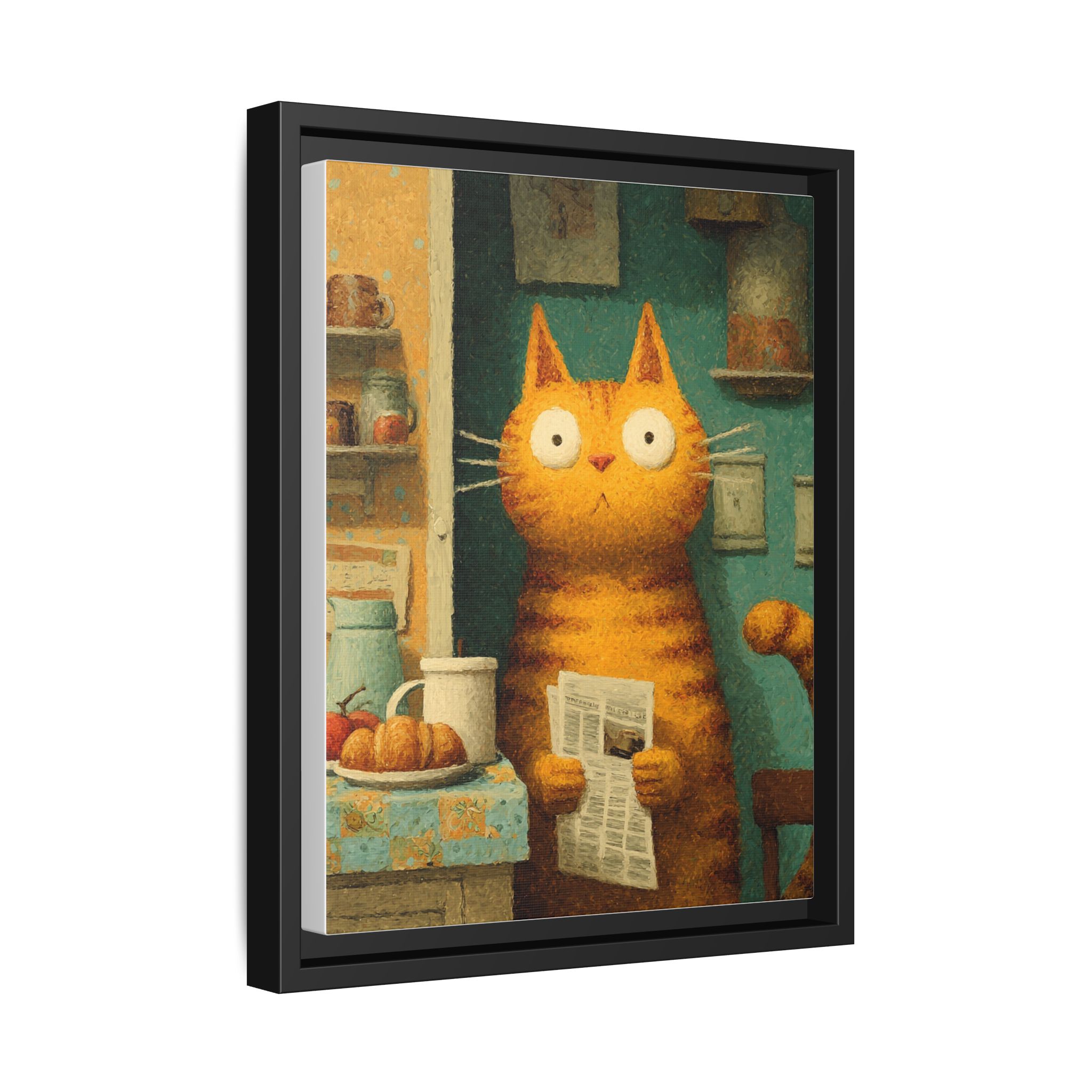 Whimsical Cat Art Print | Colorful Abstract Animals Kids | Framed Canvas Print - Image 54